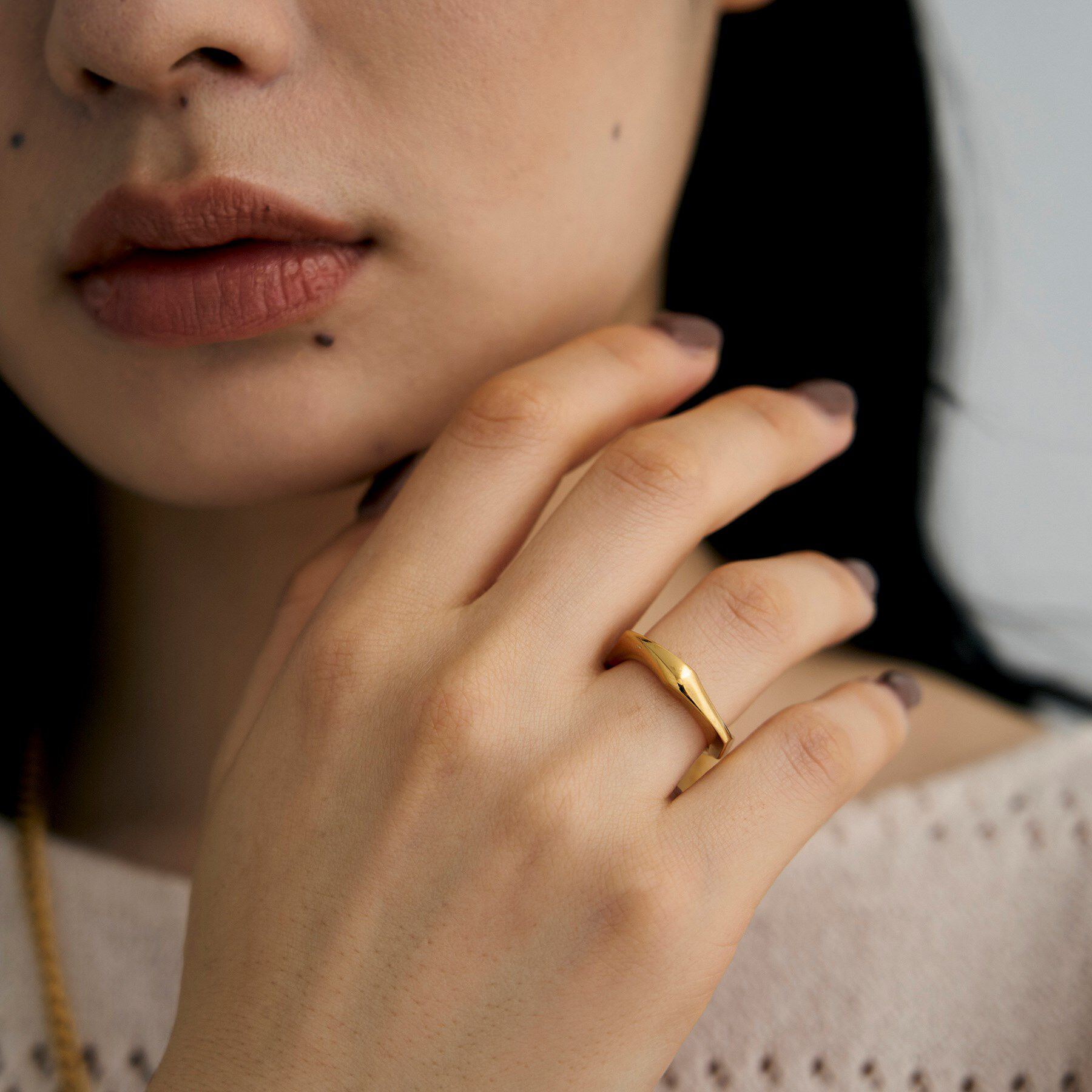 COCOSHNIK ONKITSCH「シルバー カーブチェーンモチーフリング GP」|リング|