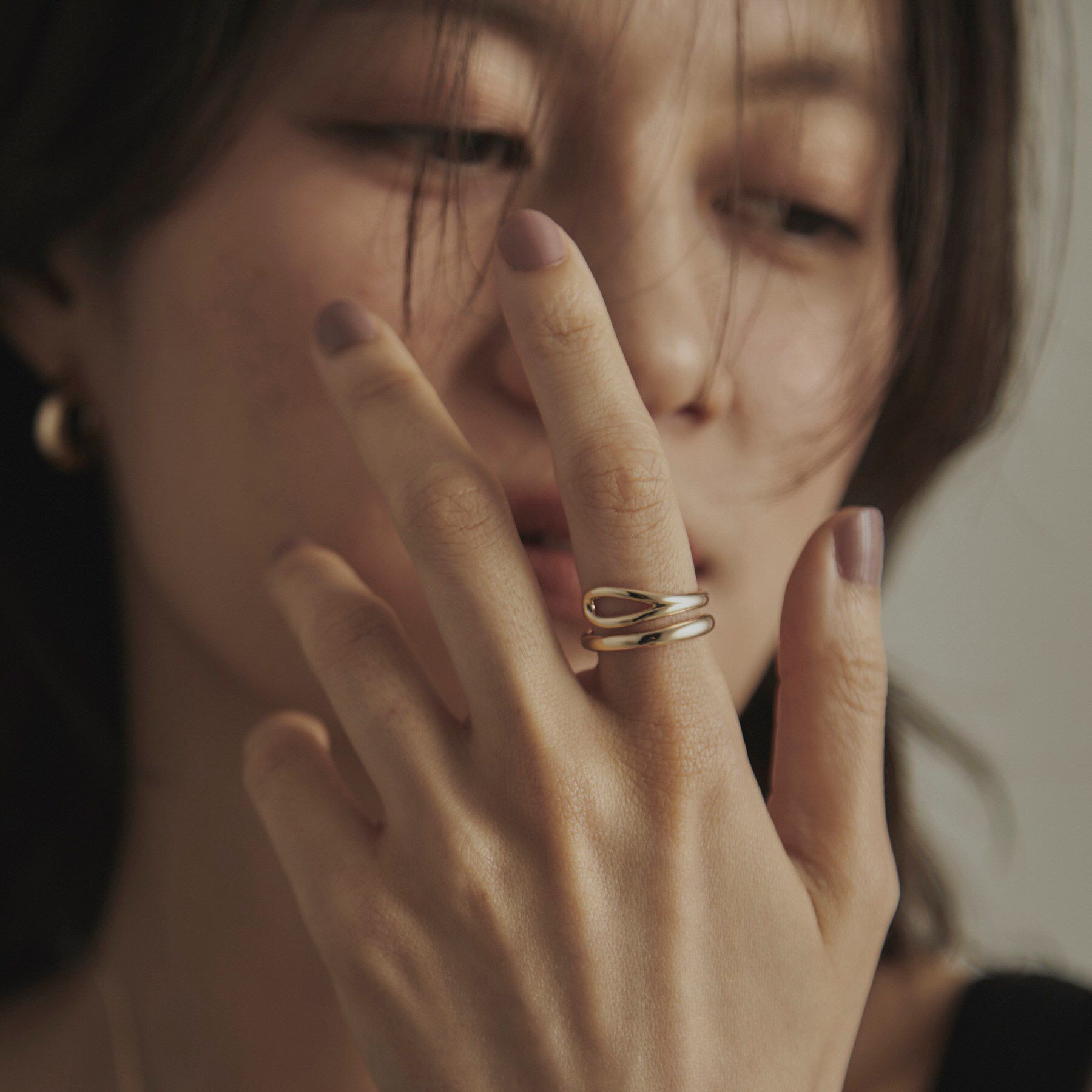 COCOSHNIK「K10ニュアンススリット リング」|リング|