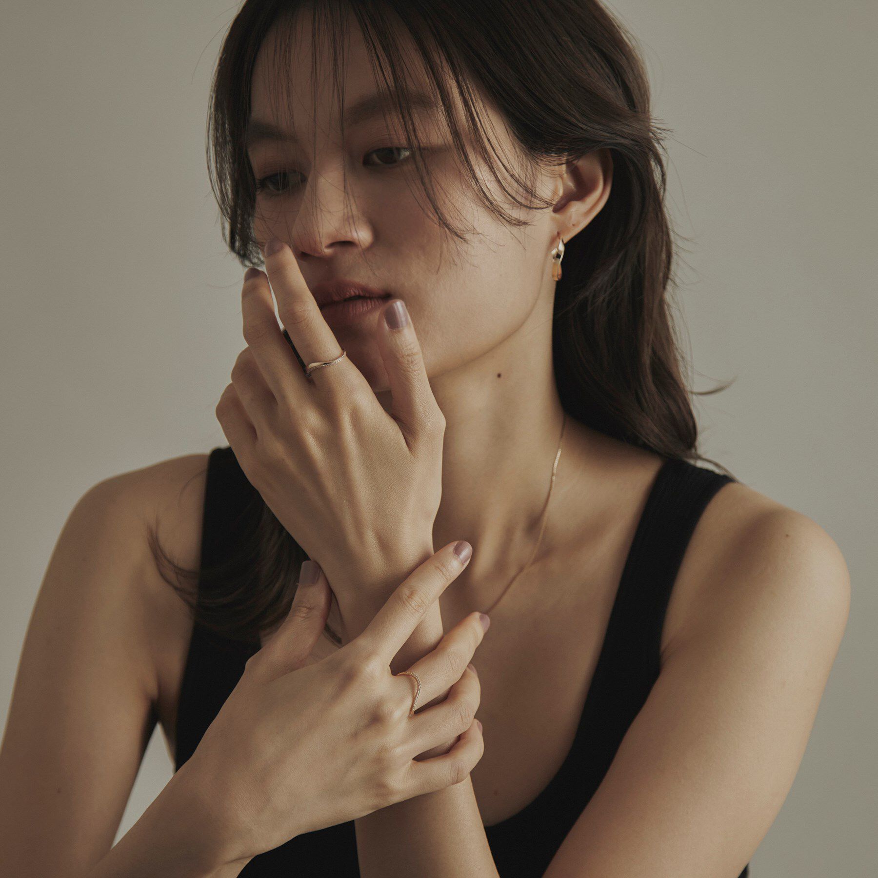 COCOSHNIK「K10ダイヤモンド Sライン リング」|リング|