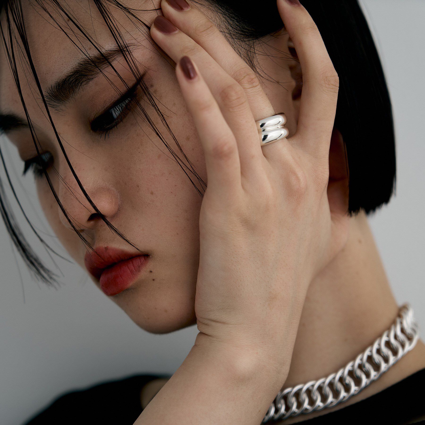 COCOSHNIK ONKITSCH「シルバー チャビーローテイテッドリング」|リング|