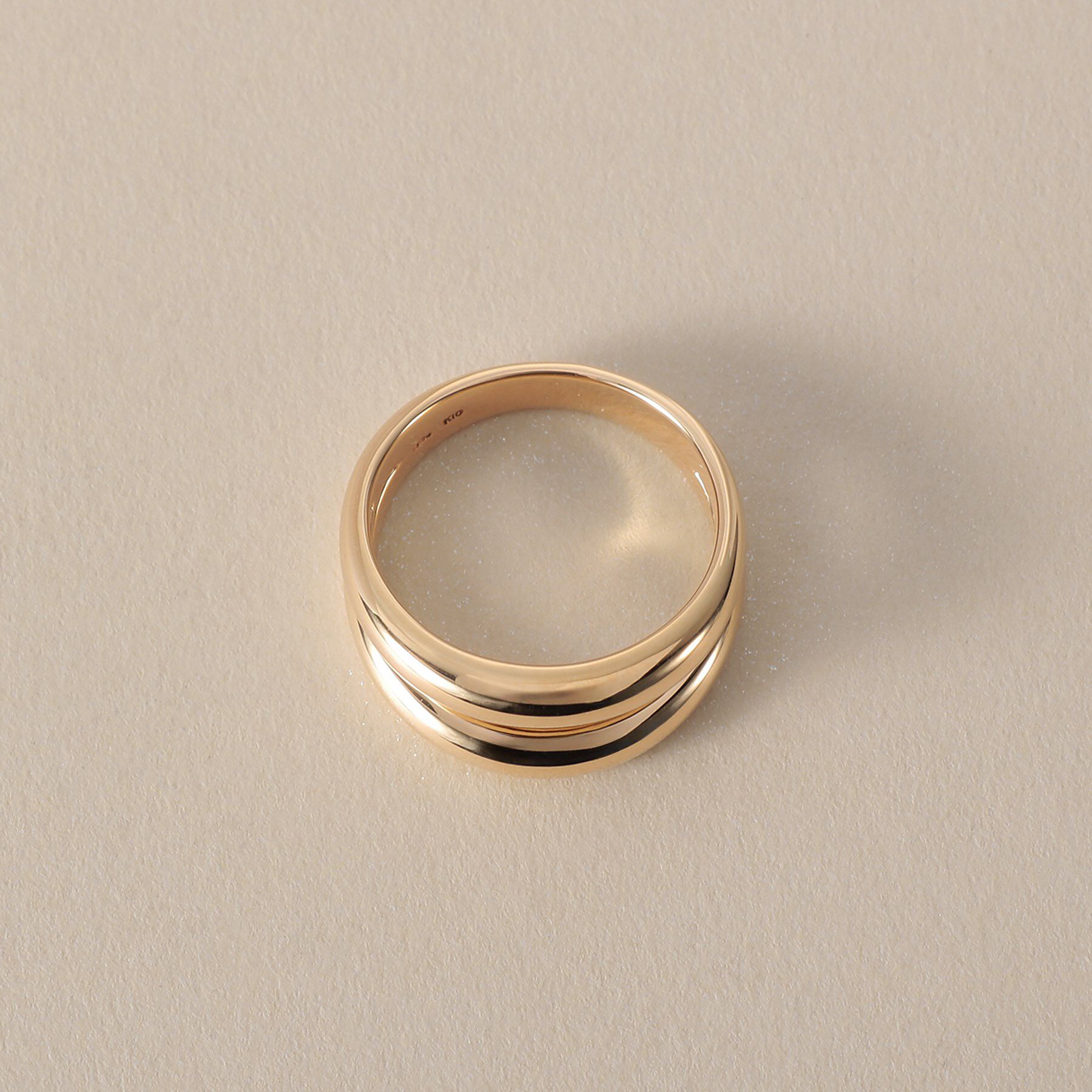 COCOSHNIK「K10ダブル甲丸 リング」|リング|