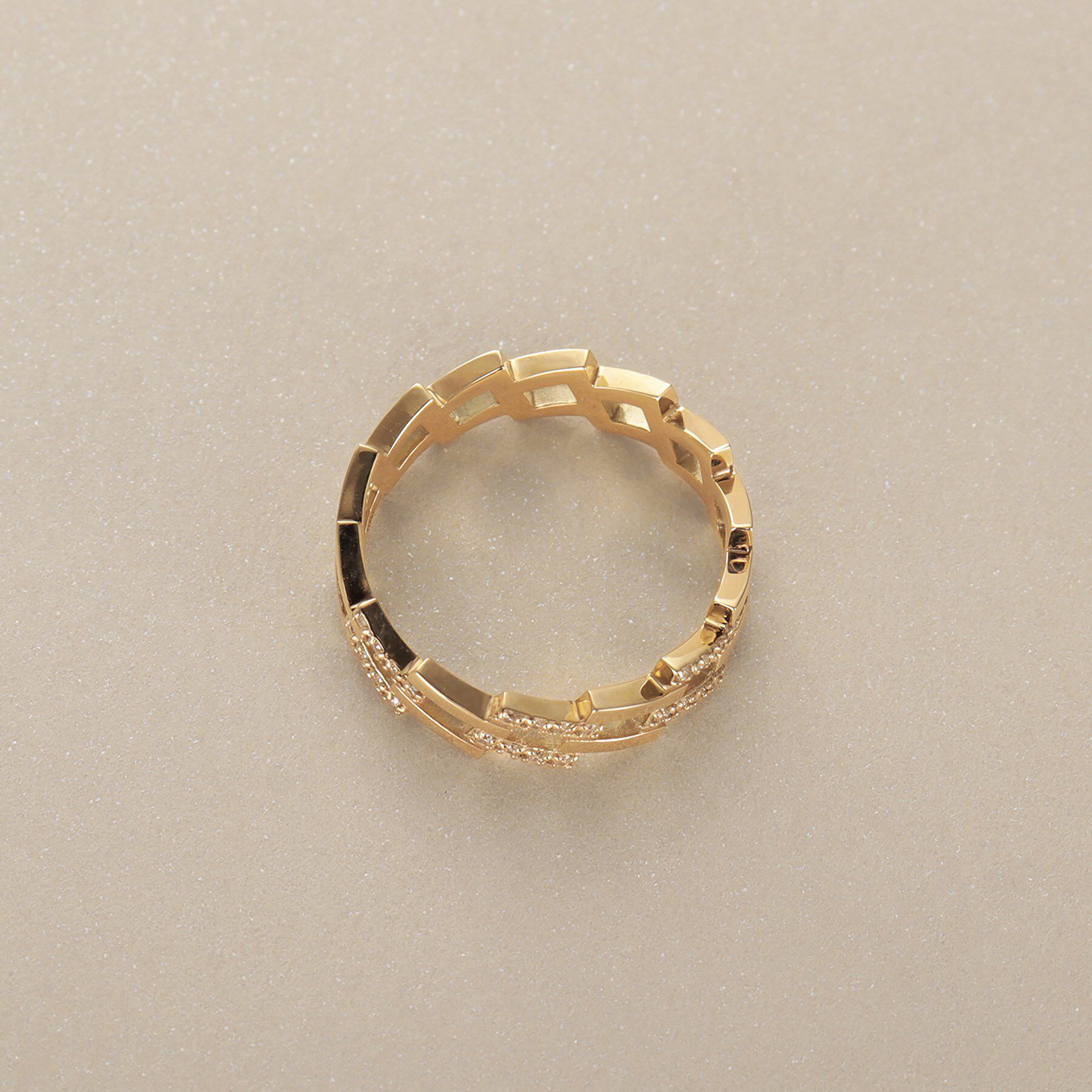 COCOSHNIK「K10ダイヤモンド ダブルダイアゴナルライン リング」|リング|