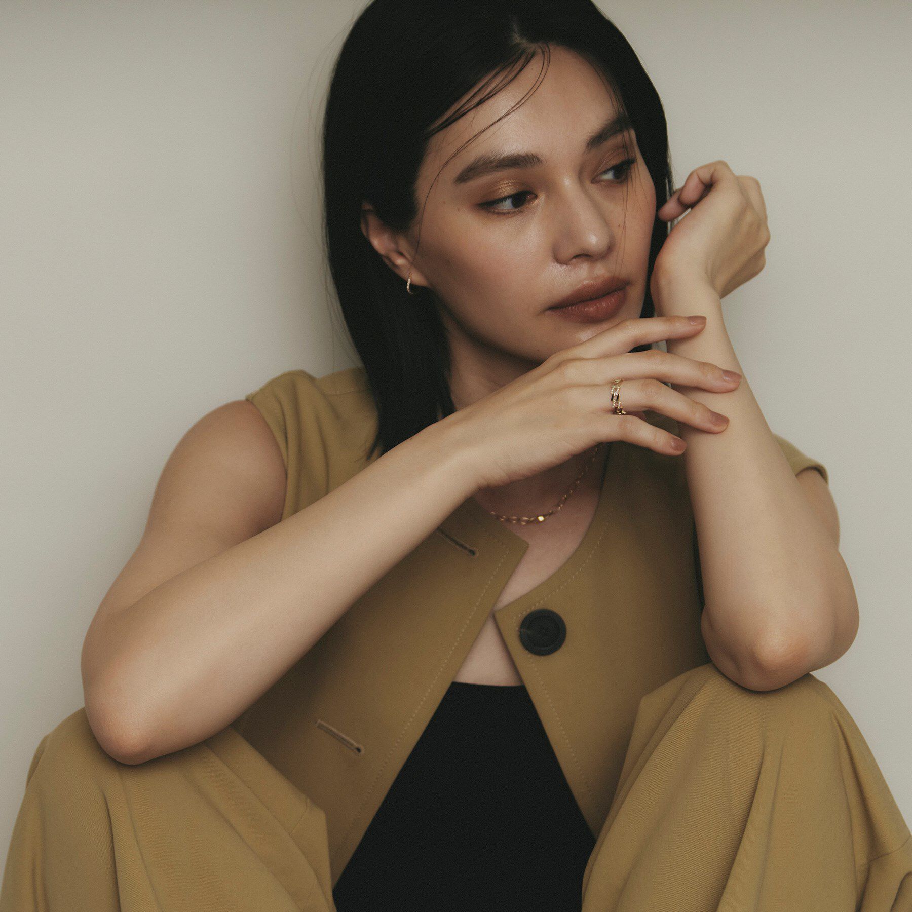 COCOSHNIK「K10ダイヤモンド ダブルダイアゴナルライン リング」|リング|