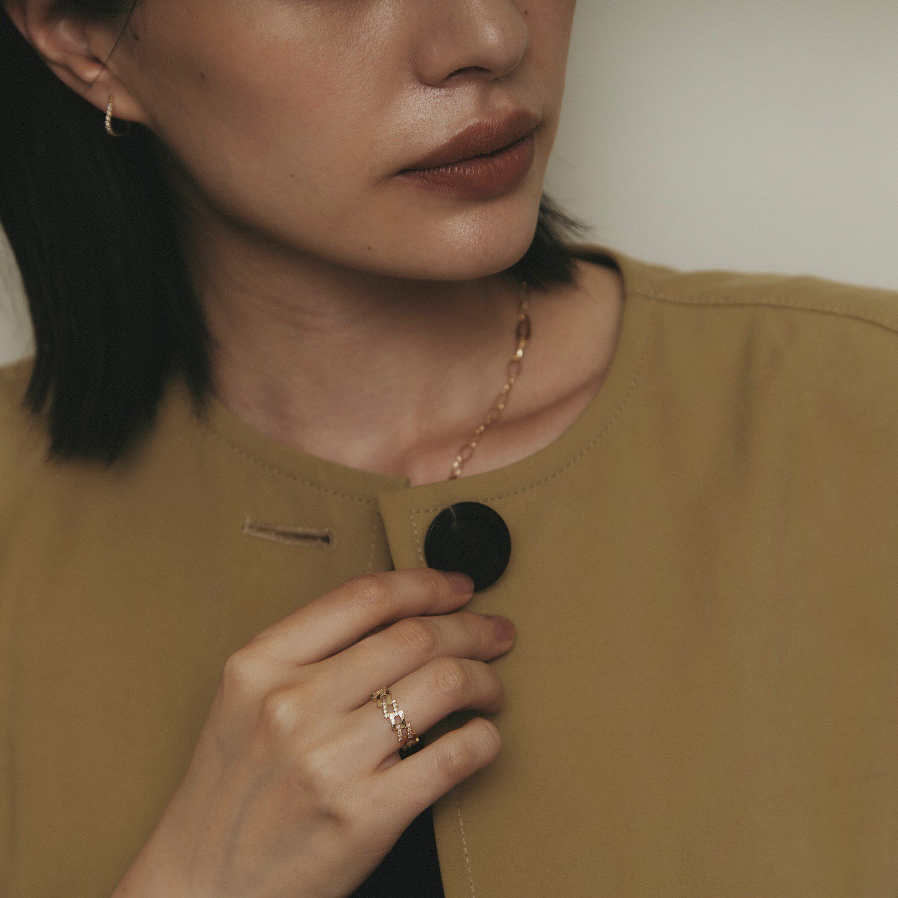 COCOSHNIK「K10ダイヤモンド ダブルダイアゴナルライン リング」|リング|