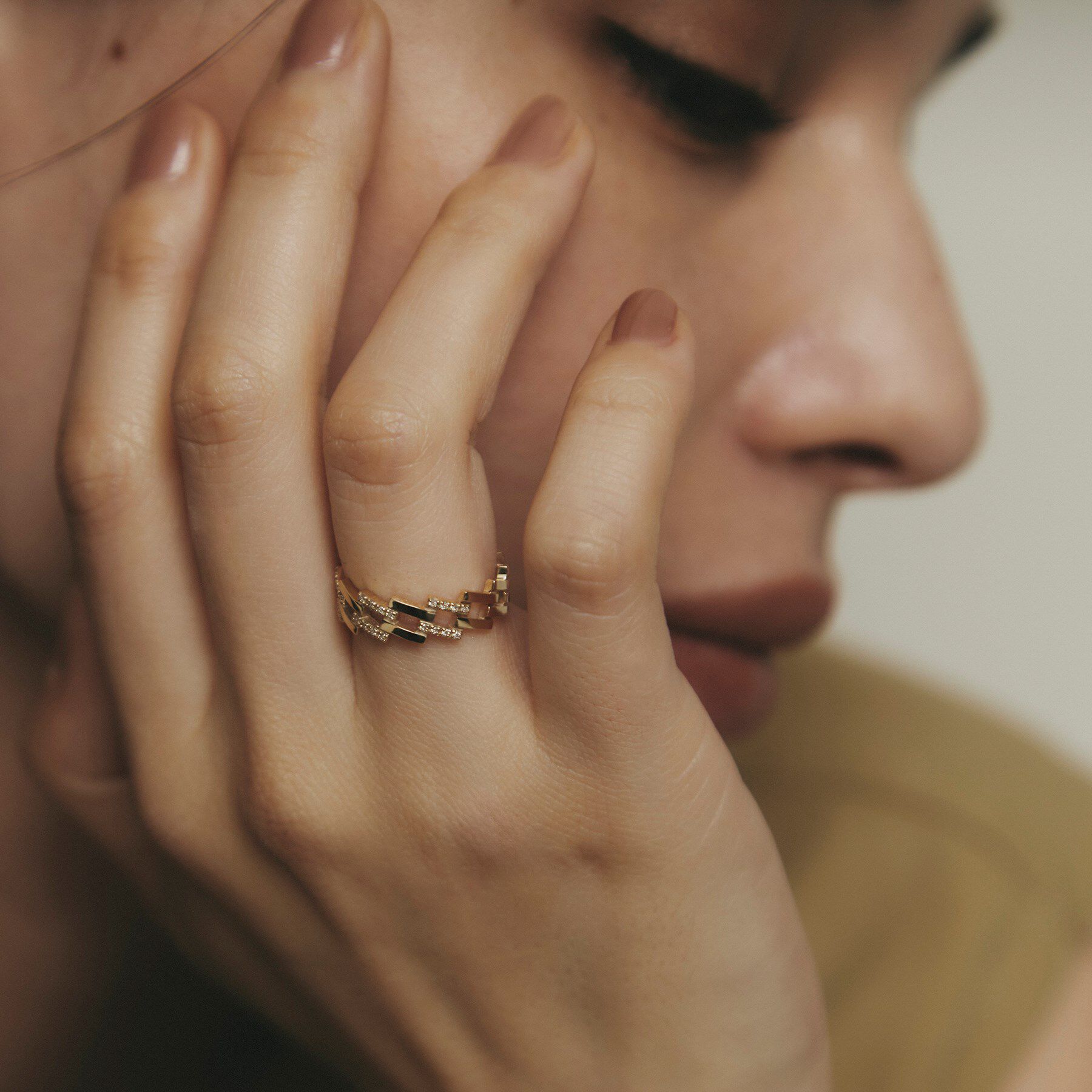 COCOSHNIK「K10ダイヤモンド ダブルダイアゴナルライン リング」|リング|