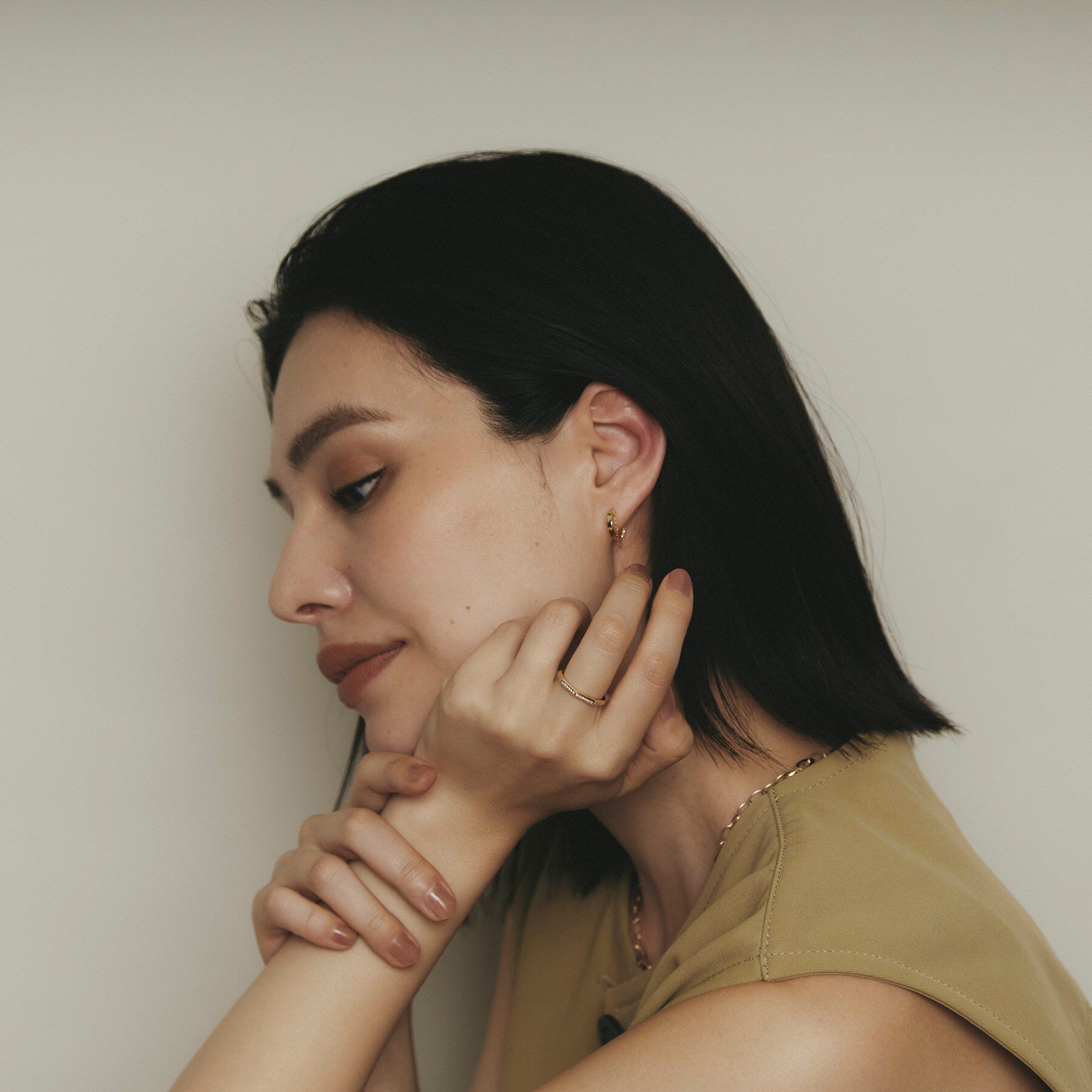 COCOSHNIK「K10ダイヤモンド トラペーズ面取り リング」|リング|