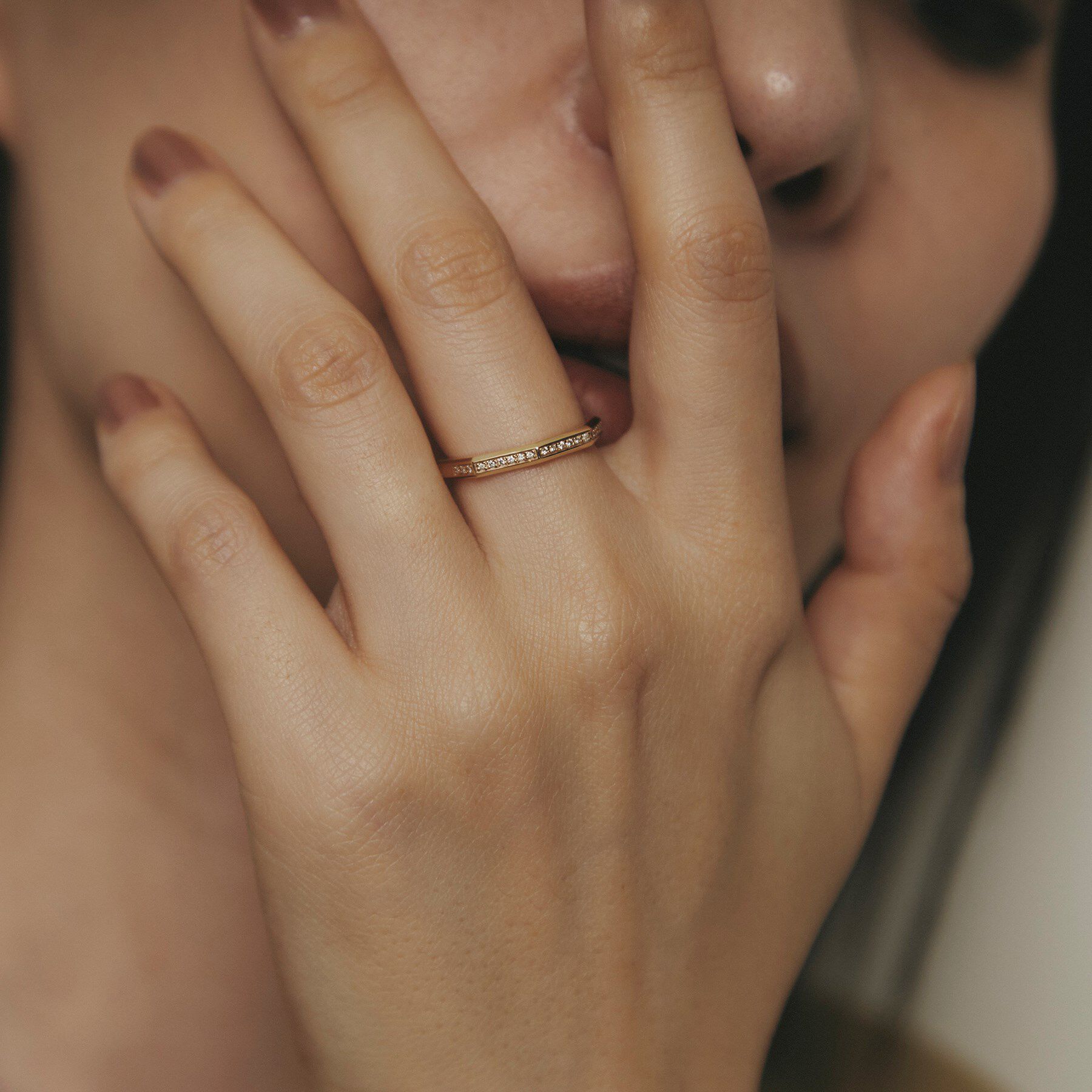 COCOSHNIK「K10ダイヤモンド トラペーズ面取り リング」|リング|