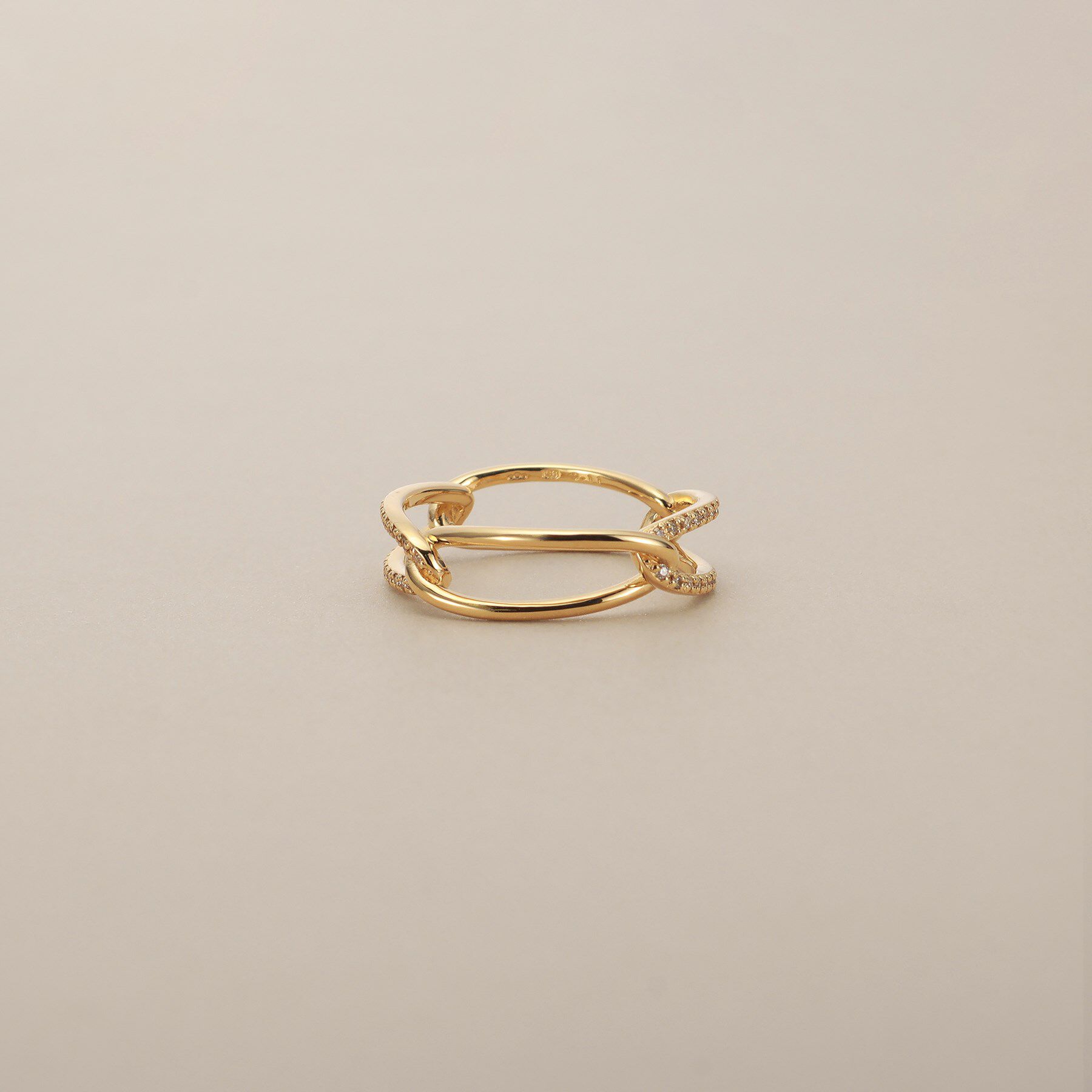 COCOSHNIK「K18ダイヤモンド PCチェーン リング」|リング|