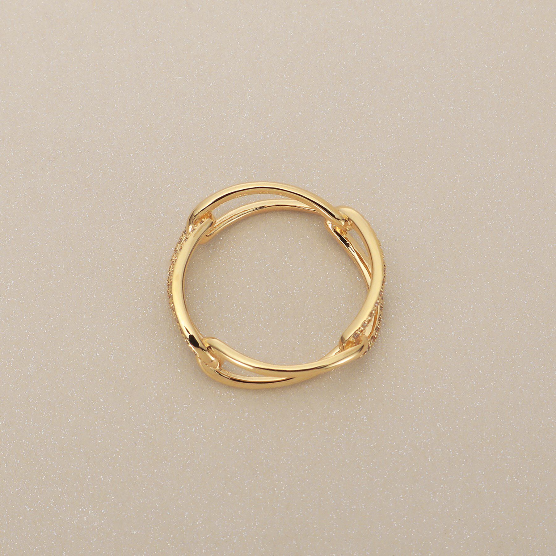 COCOSHNIK「K18ダイヤモンド PCチェーン リング」|リング|