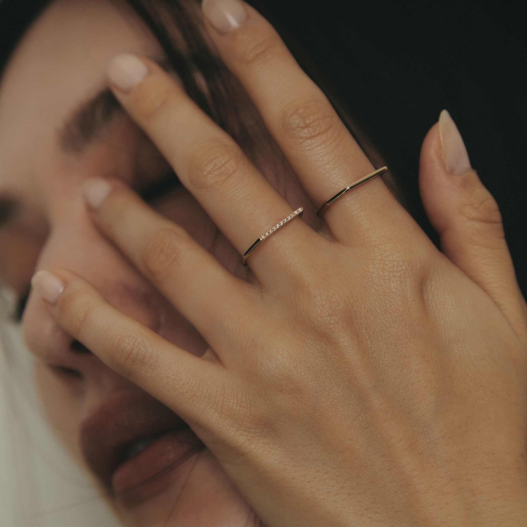 COCOSHNIK「K10ダイヤモンド スロープ リング」|リング|