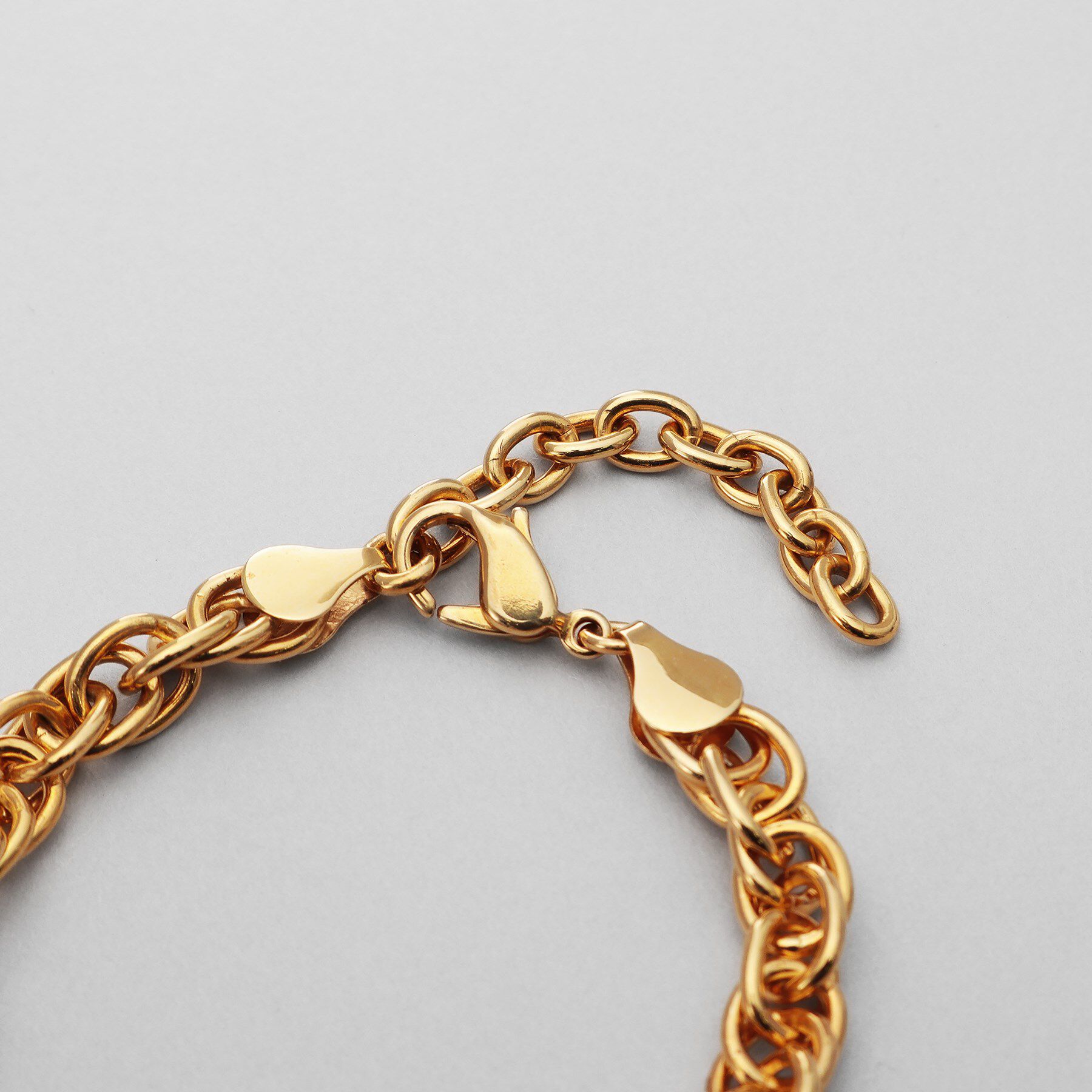 COCOSHNIK ONKITSCH「シルバー デザインチェーン ダブルケーブルブレスレット GP」|ブレスレット・バングル|