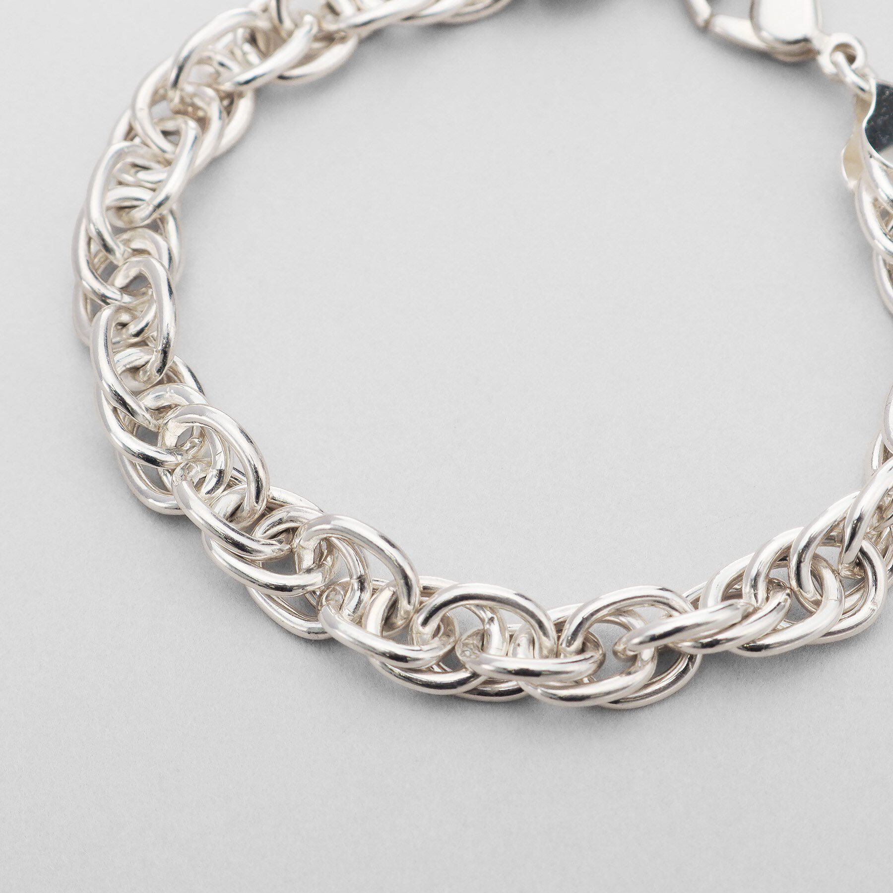 COCOSHNIK ONKITSCH「シルバー デザインチェーン ダブルケーブルブレスレット」|ブレスレット・バングル|