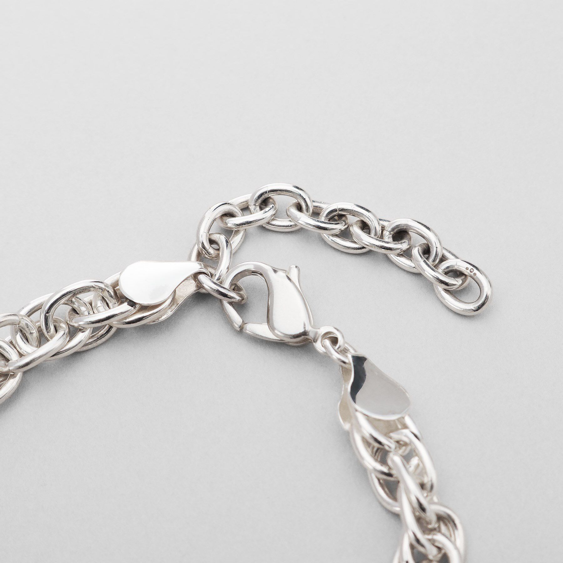 COCOSHNIK ONKITSCH「シルバー デザインチェーン ダブルケーブルブレスレット」|ブレスレット・バングル|