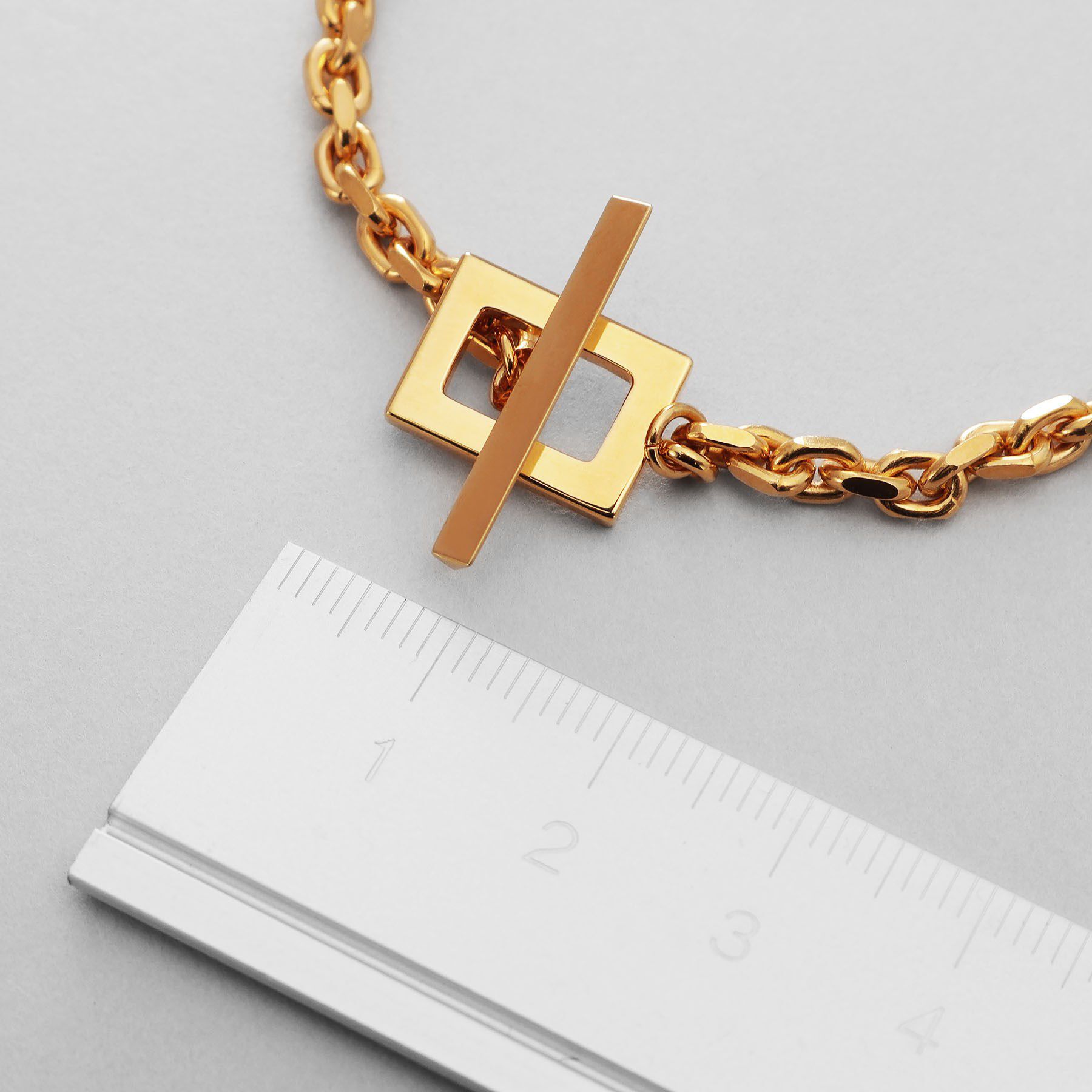 COCOSHNIK ONKITSCH「シルバー カットケーブルチェーン レクタングルマンテルブレスレット S GP」|ブレスレット・バングル|