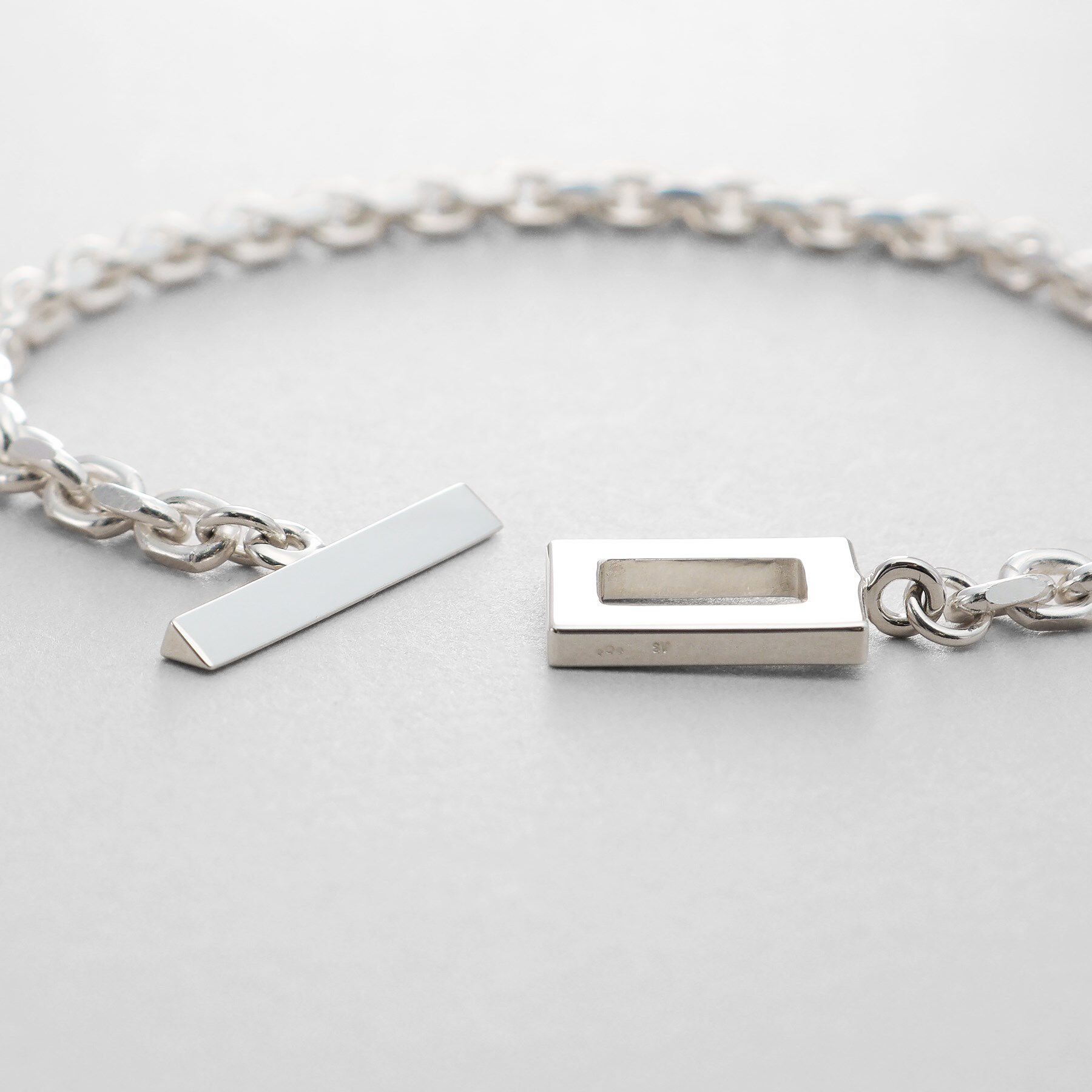 COCOSHNIK ONKITSCH「シルバー カットケーブルチェーン レクタングルマンテルブレスレット S」|ブレスレット・バングル|