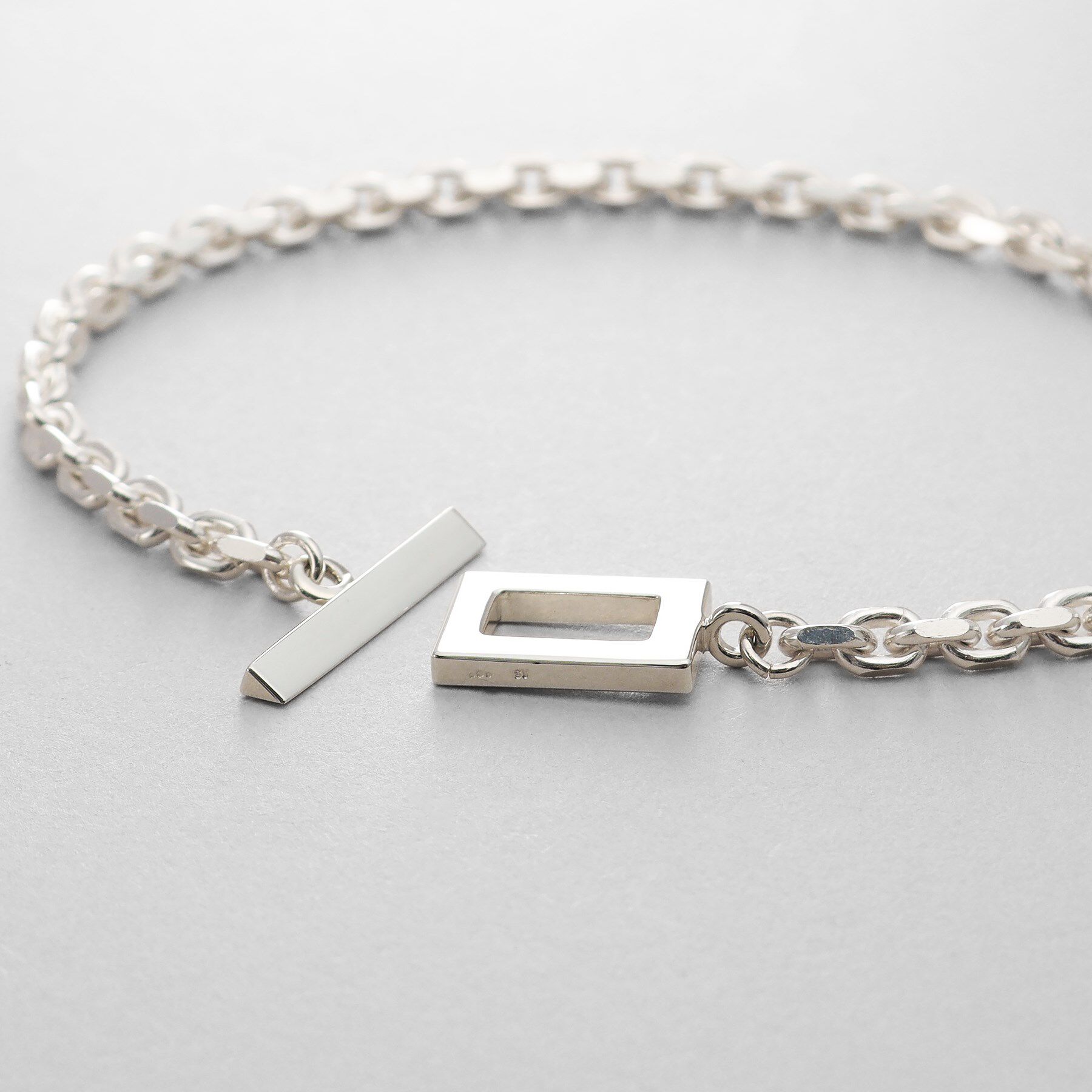 COCOSHNIK ONKITSCH「シルバー カットケーブルチェーン レクタングルマンテルブレスレット L」|ブレスレット・バングル|