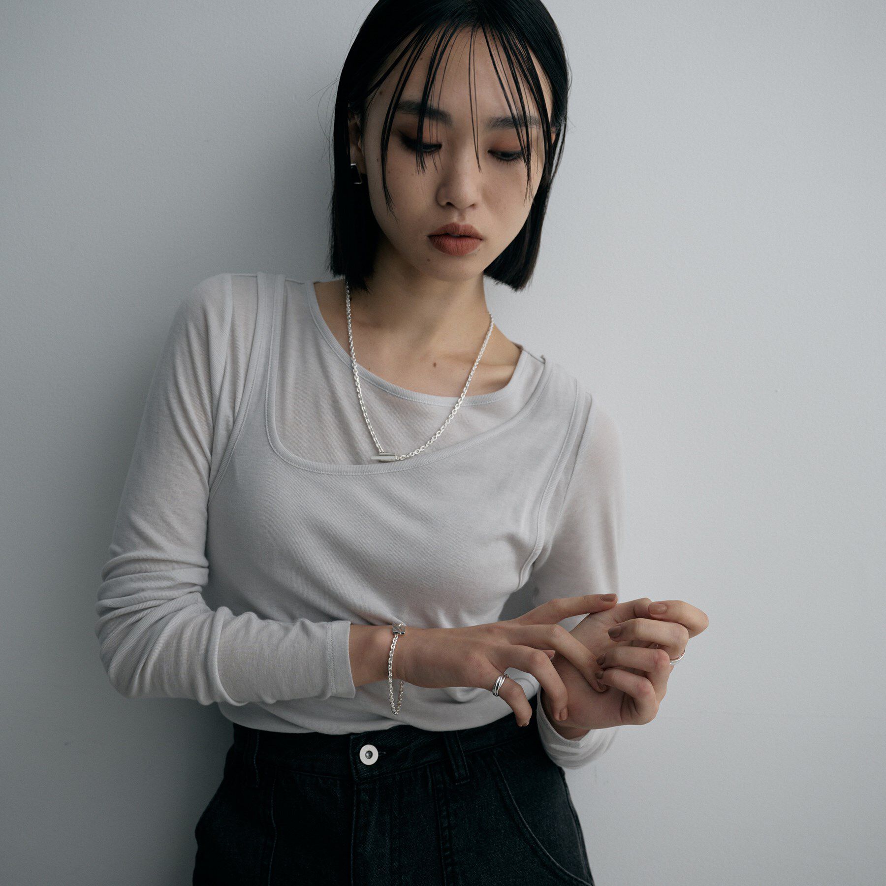 COCOSHNIK ONKITSCH「シルバー 5レイヤーズピンキーリング」|リング|