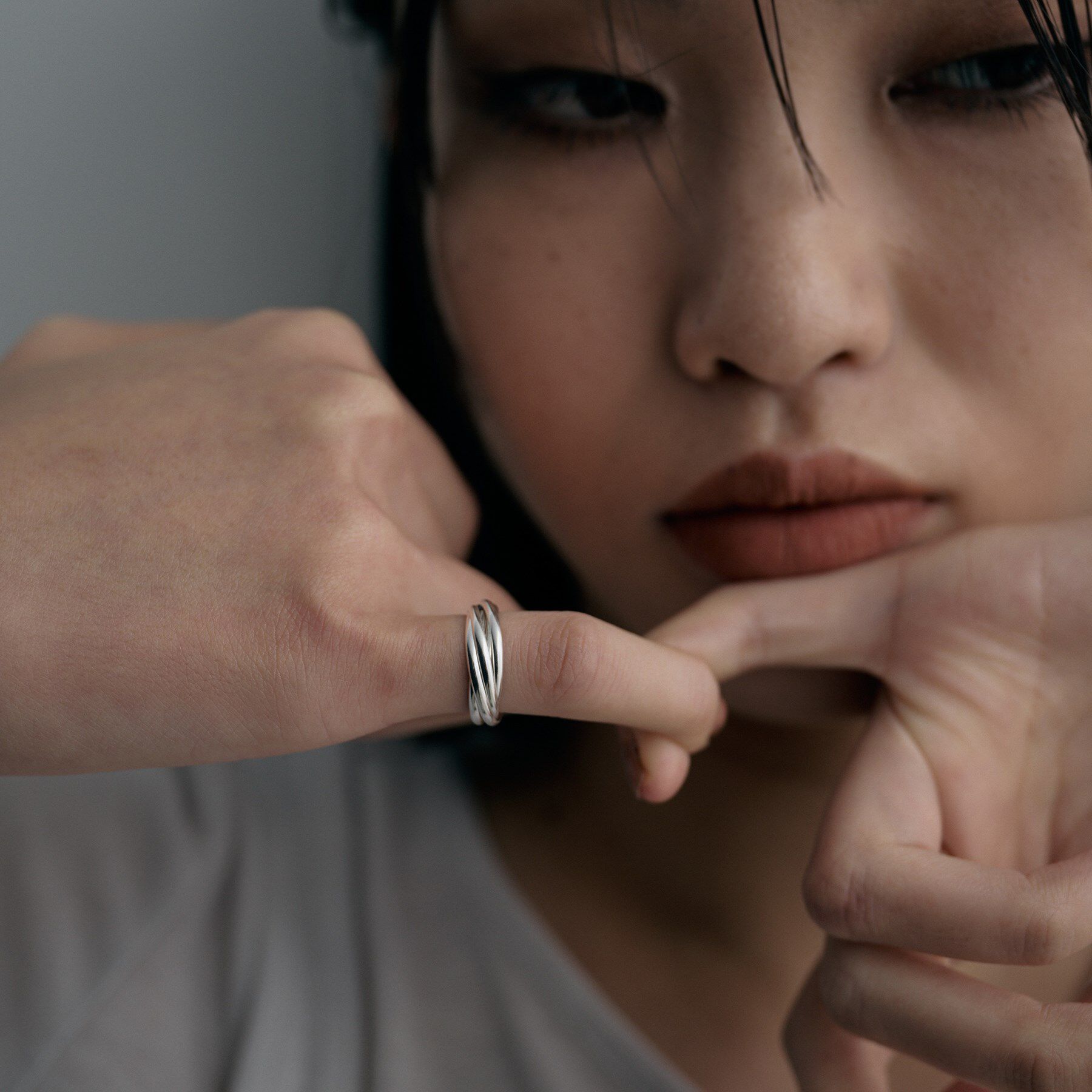 COCOSHNIK ONKITSCH「シルバー 5レイヤーズピンキーリング」|リング|