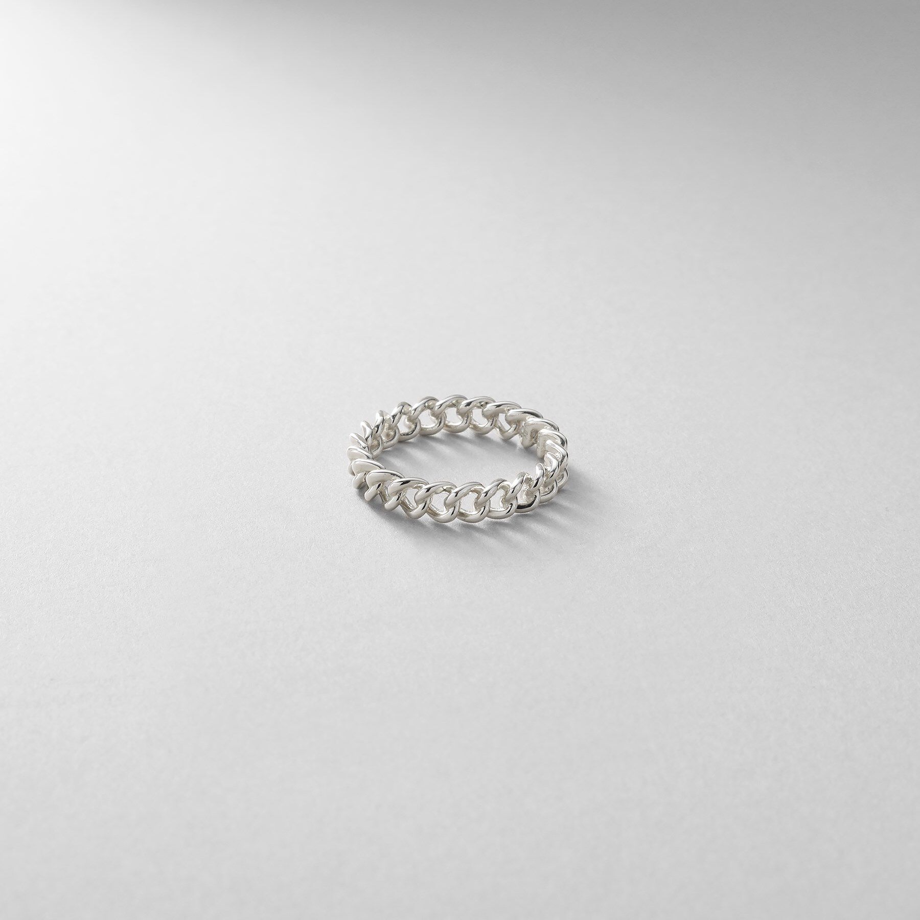 COCOSHNIK ONKITSCH「シルバー カーブチェーンモチーフピンキーリング」|リング|