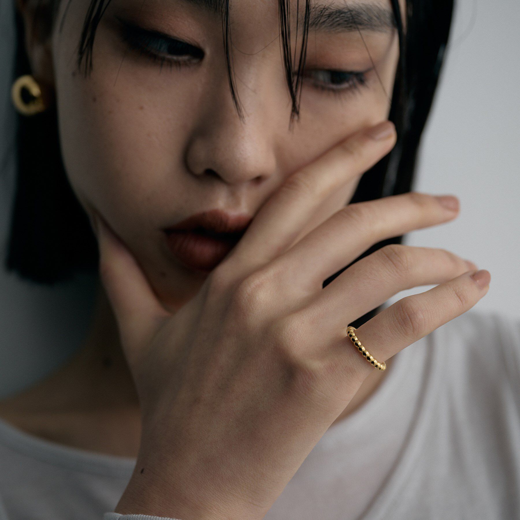 COCOSHNIK ONKITSCH「シルバー ボールラインピンキーリング GP」|リング|