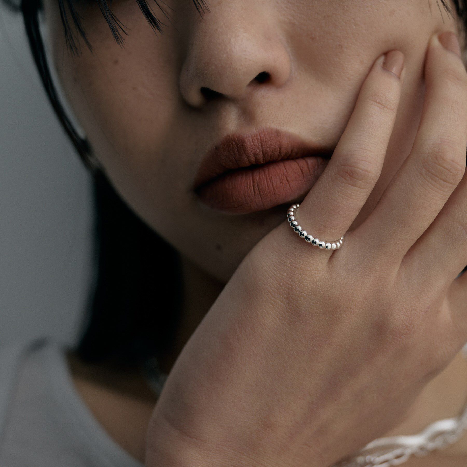 COCOSHNIK ONKITSCH「シルバー ボールラインピンキーリング」|リング|