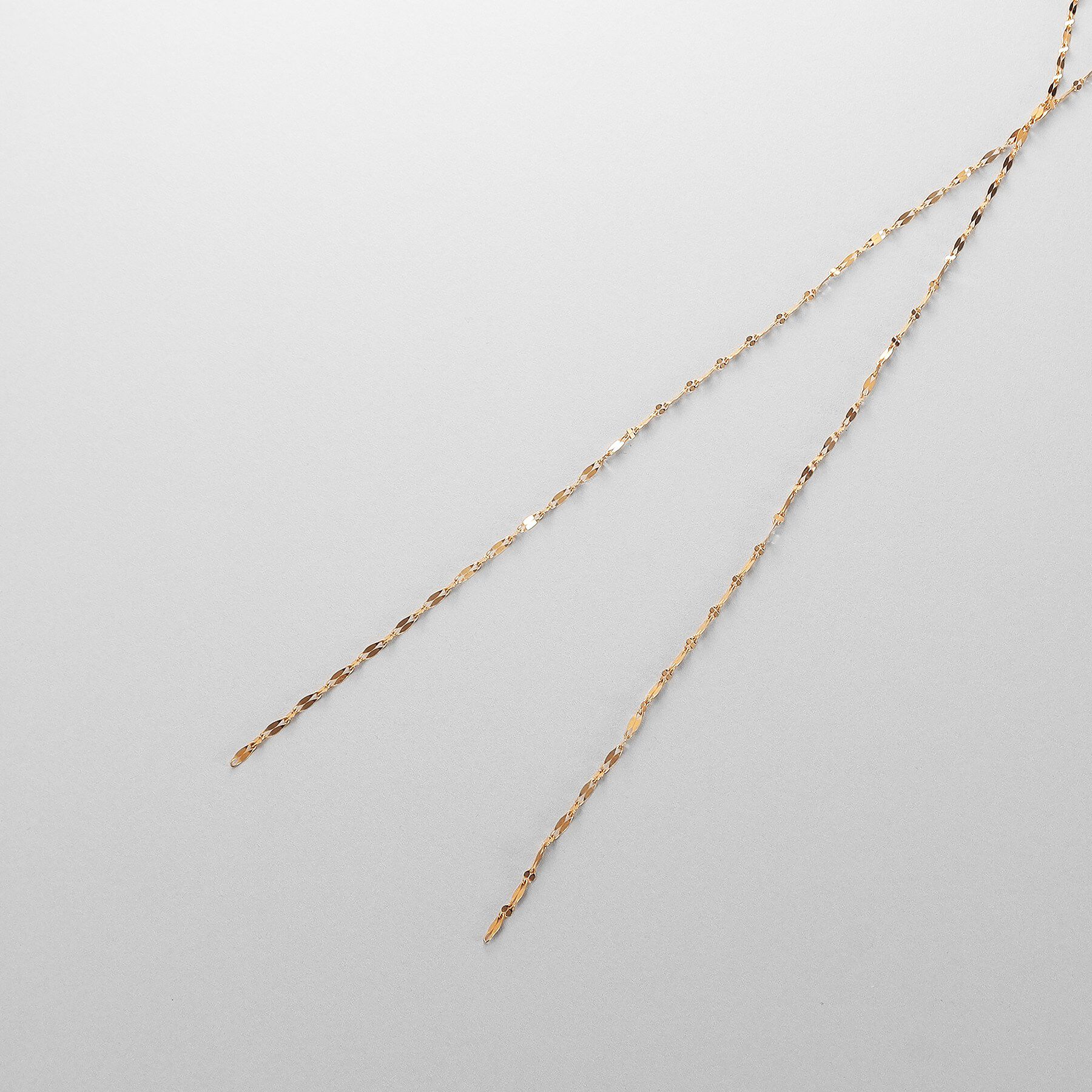 COCOSHNIK ONKITSCH「シルバー デザインチェーン デュアルペタル フリンジYネックレス GP」|ネックレス|