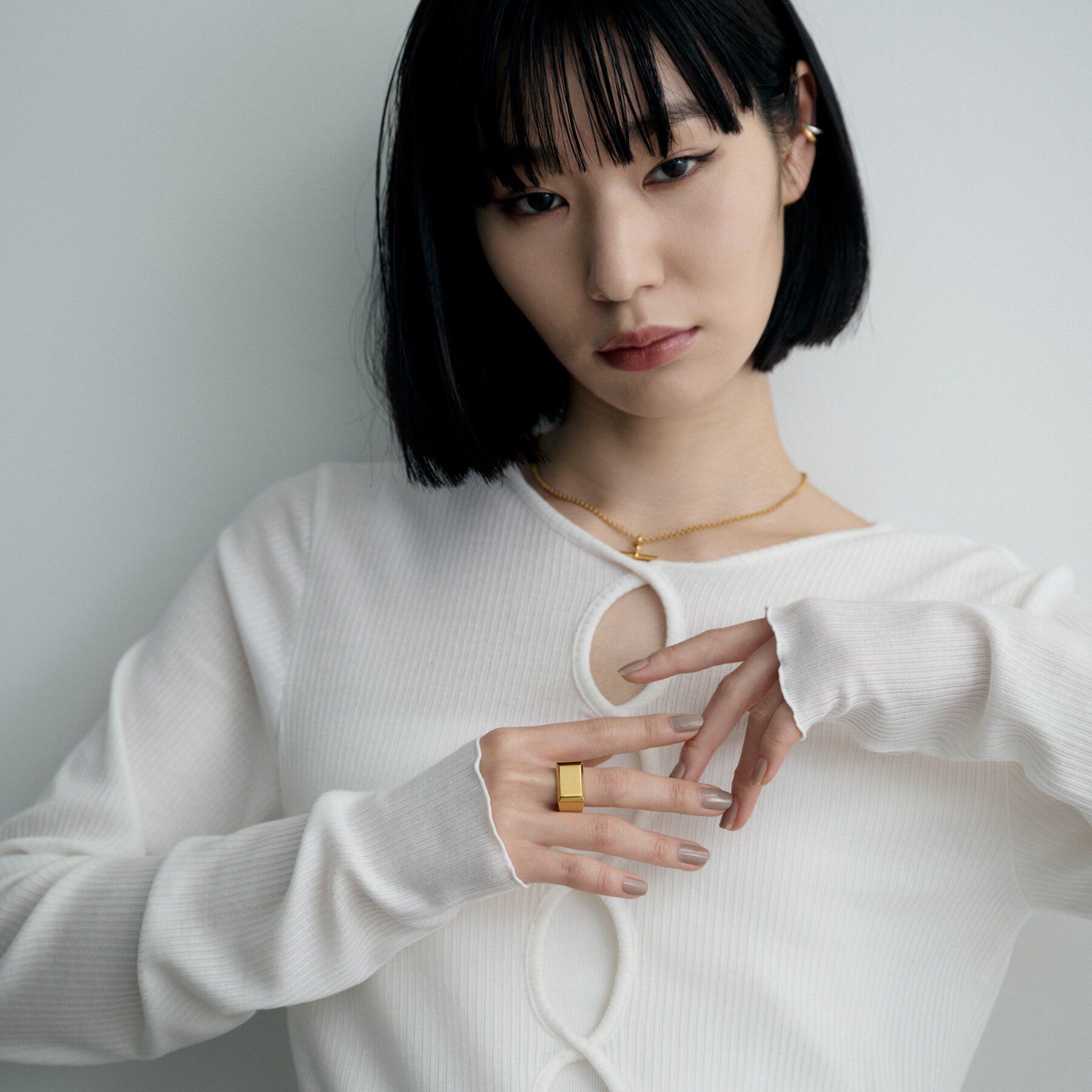 COCOSHNIK ONKITSCH「シルバー バケットカット シグネットリング（16号、18号） GP」|リング|