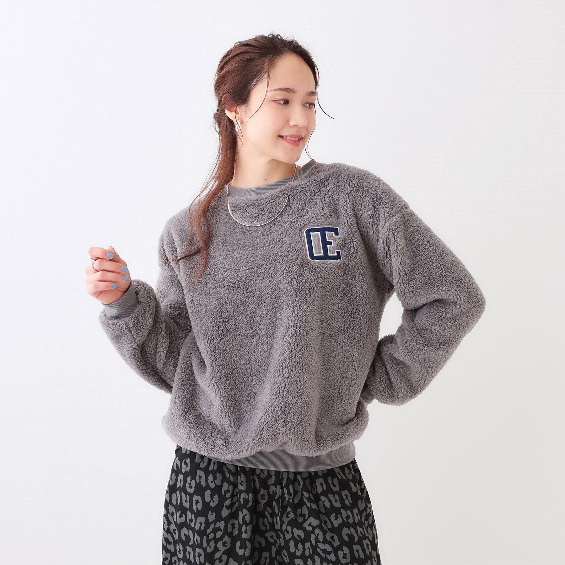 SHOO･LA･RUE「【洗える/S-LL】毛布に包まれているような着心地 やわらかボアトップス」|Tシャツ・カットソー|