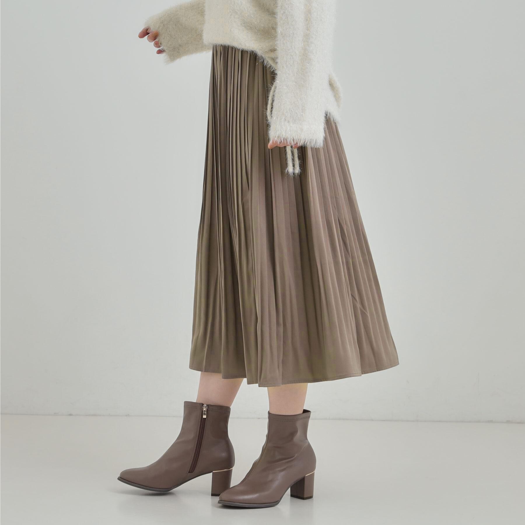 SHOO･LA･RUE「【着丈選べる/あったか】裏に秘密 プリーツスカート」|スカート|