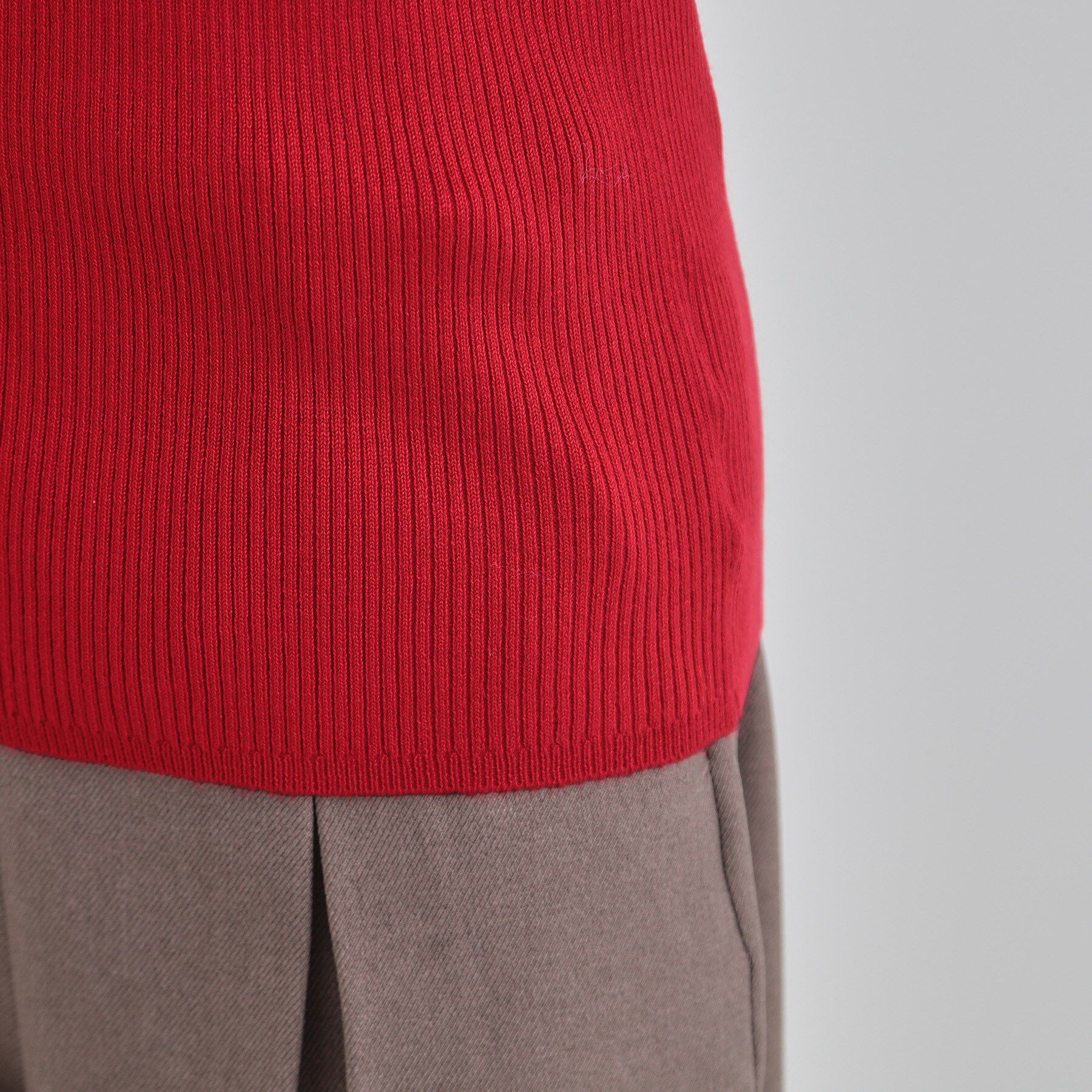 SHOO･LA･RUE「【絶妙なゆるピタ/洗濯機可】ちくちくしにくい リブハイネックやわらかニット」|ニット・セーター|