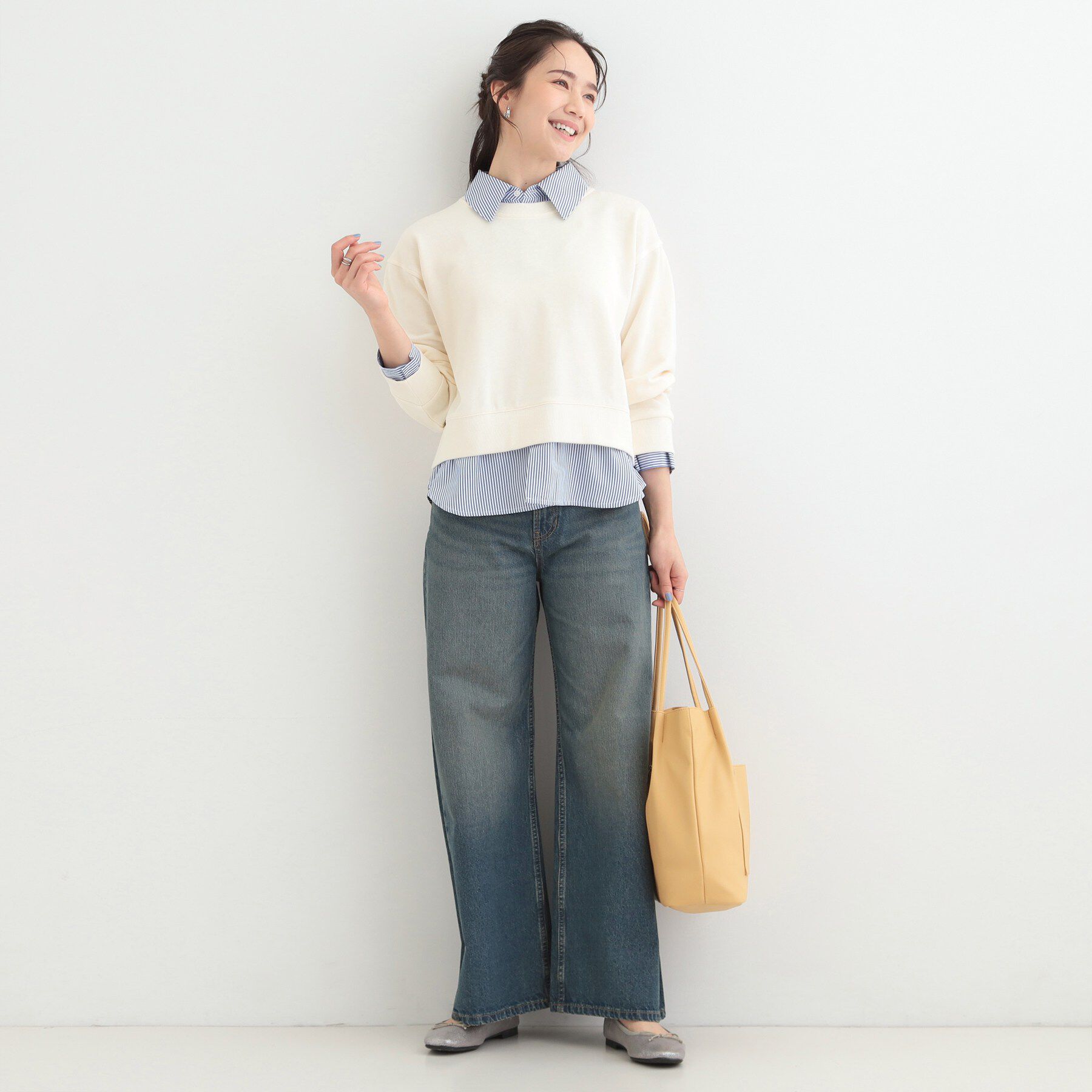 SHOO･LA･RUE「シャツレイヤード風 スウェット」|パーカー|