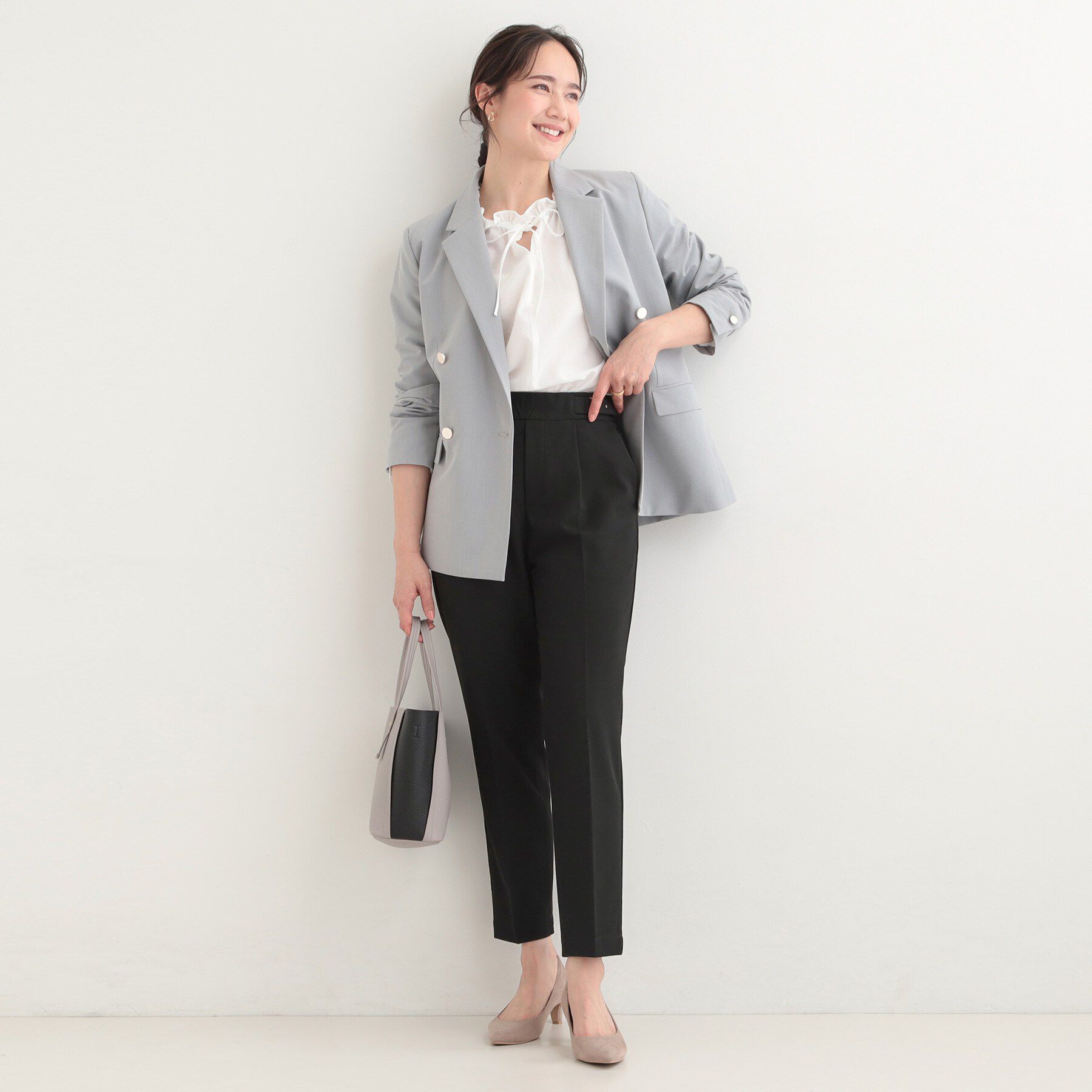 SHOO･LA･RUE「【洗濯機可/S-LL】ベルト風デザインがアクセント きれい見えテーパードパンツ」|その他|