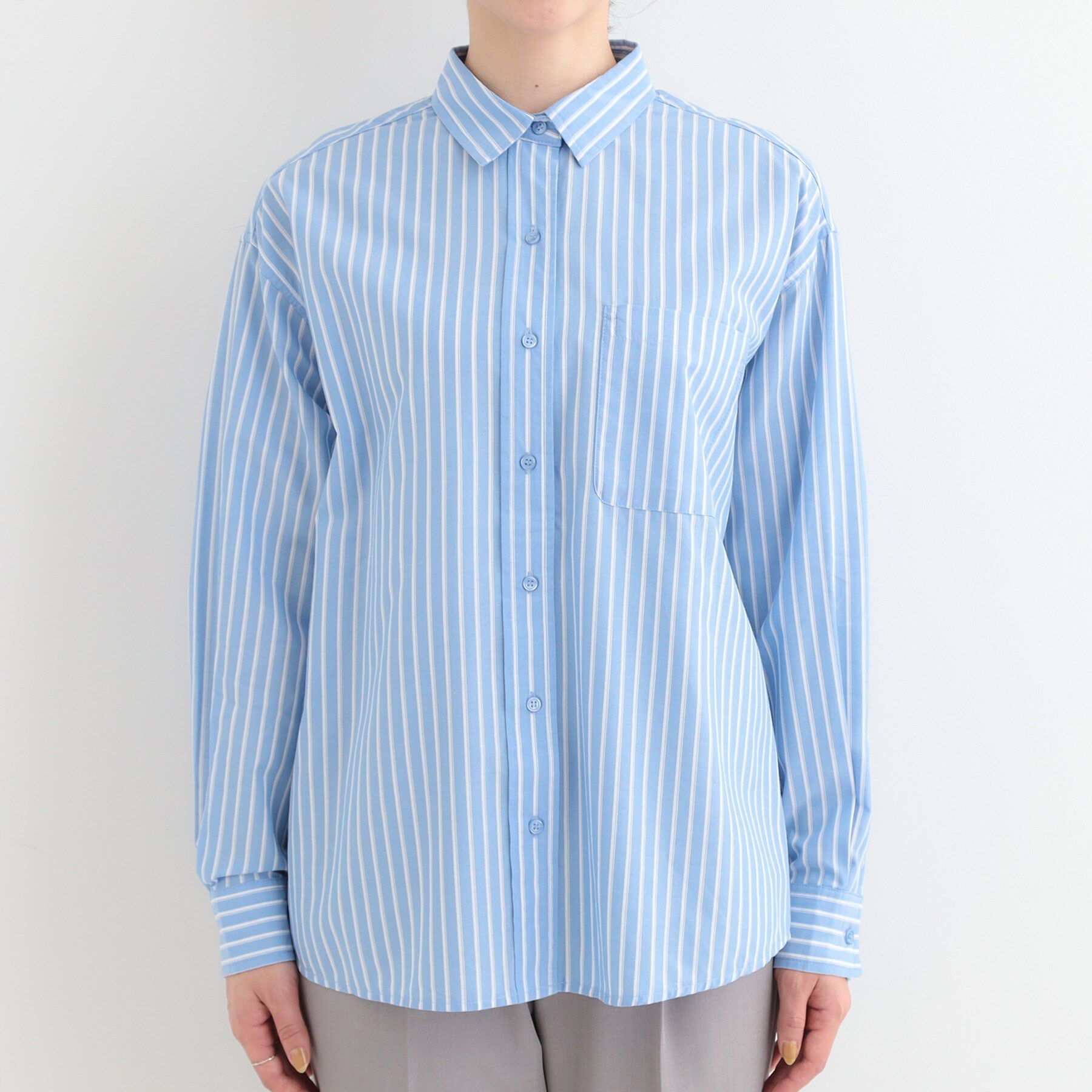 SHOO･LA･RUE「【S-LL】シーズン問わず合わせやすい レギュラーカラーシャツ」|シャツ・ブラウス|