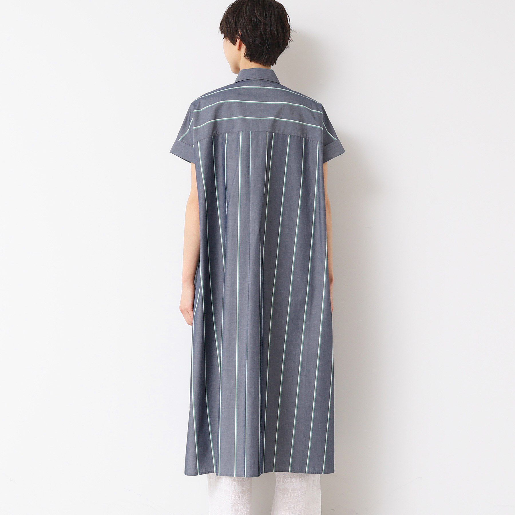 Dessin「【洗える】オリジナルストライプ柄シャツワンピース（S～L）」|ワンピース|