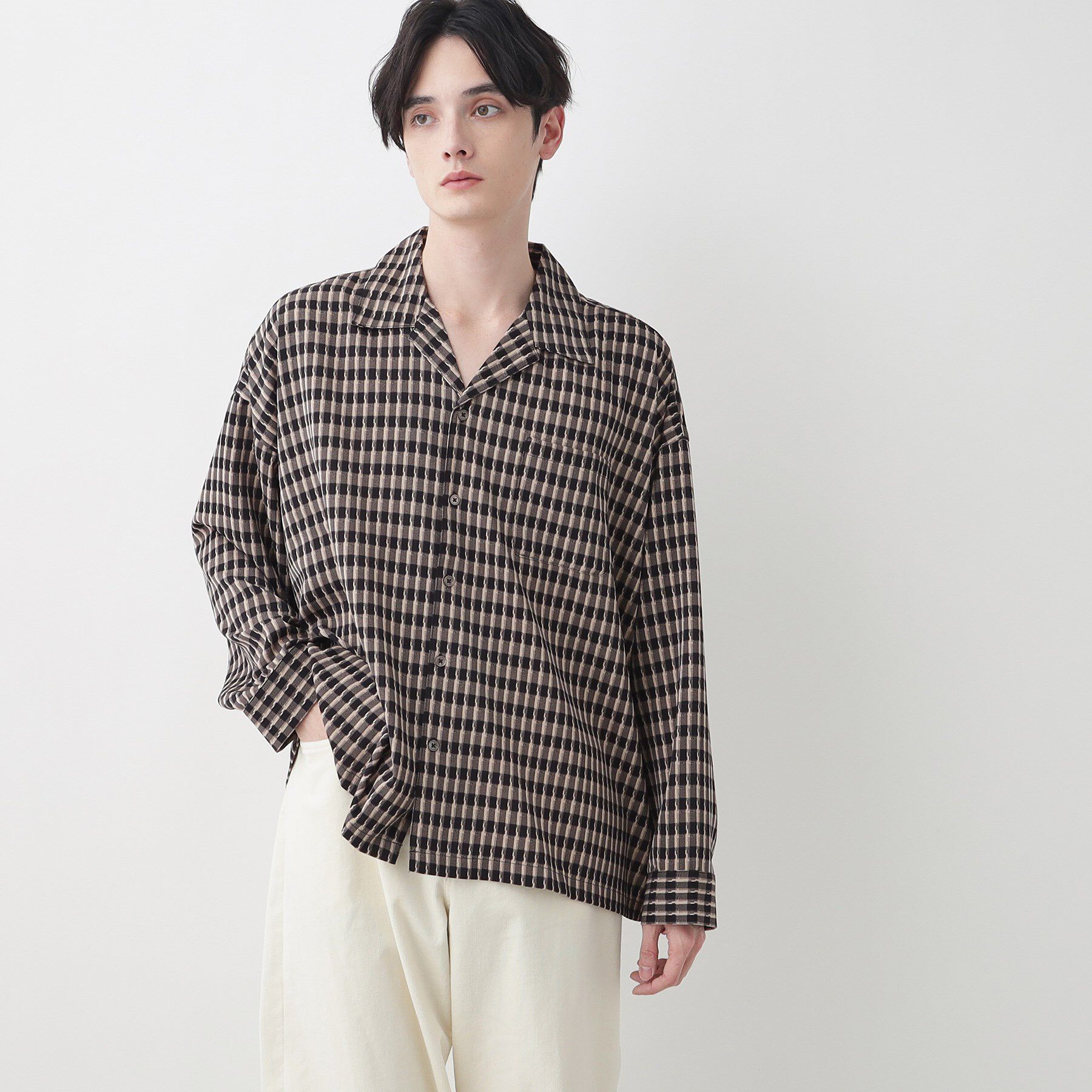 Dessin「【洗える】バイカラーチェックシャツ」|シャツ・ブラウス|