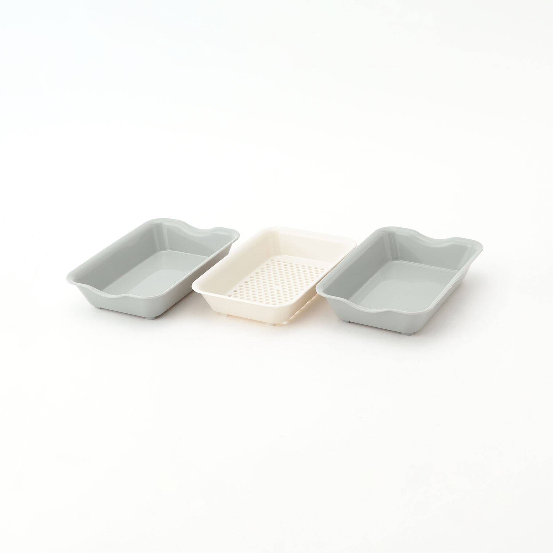 212 KITCHEN STORE「抗菌バット＆ザル ミニ スモーキーグレー」|食器・キッチングッズ|その他