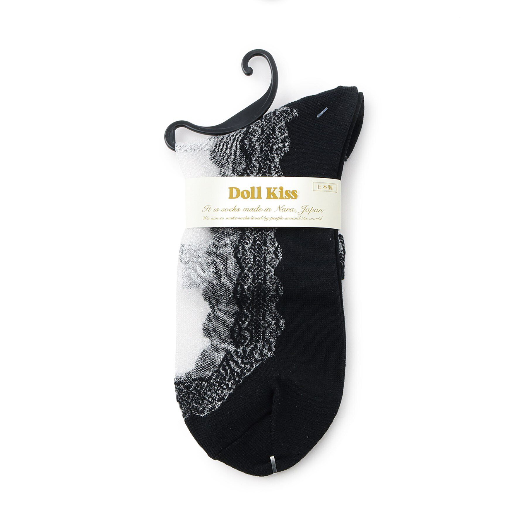 Doll Kiss「テグス甲レース柄クルー　靴下」|ソックス|ﾌﾞﾗｯｸ(019)