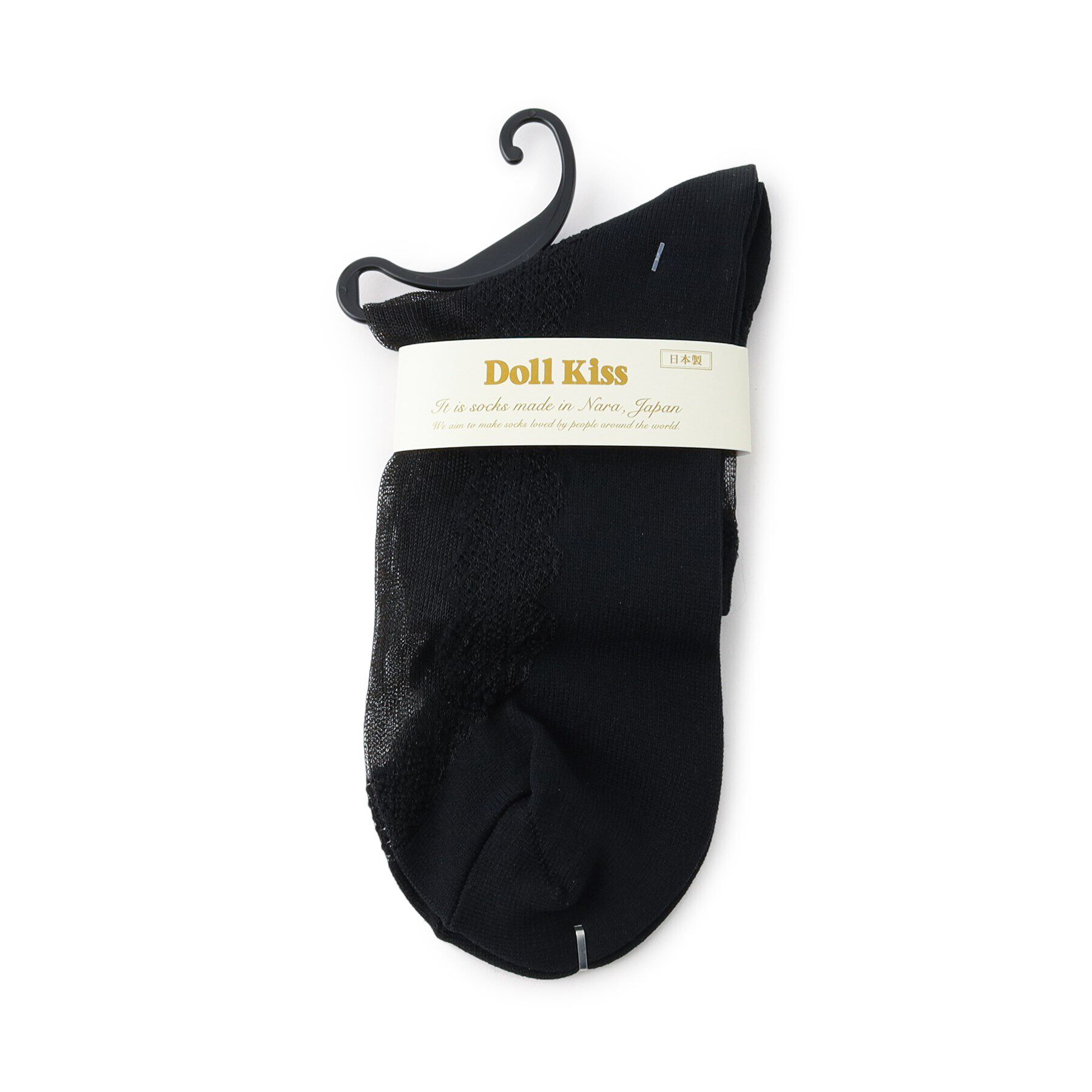 Doll Kiss「テグス甲レース柄クルー　靴下」|ソックス|ﾌﾞﾗｯｸ(919)