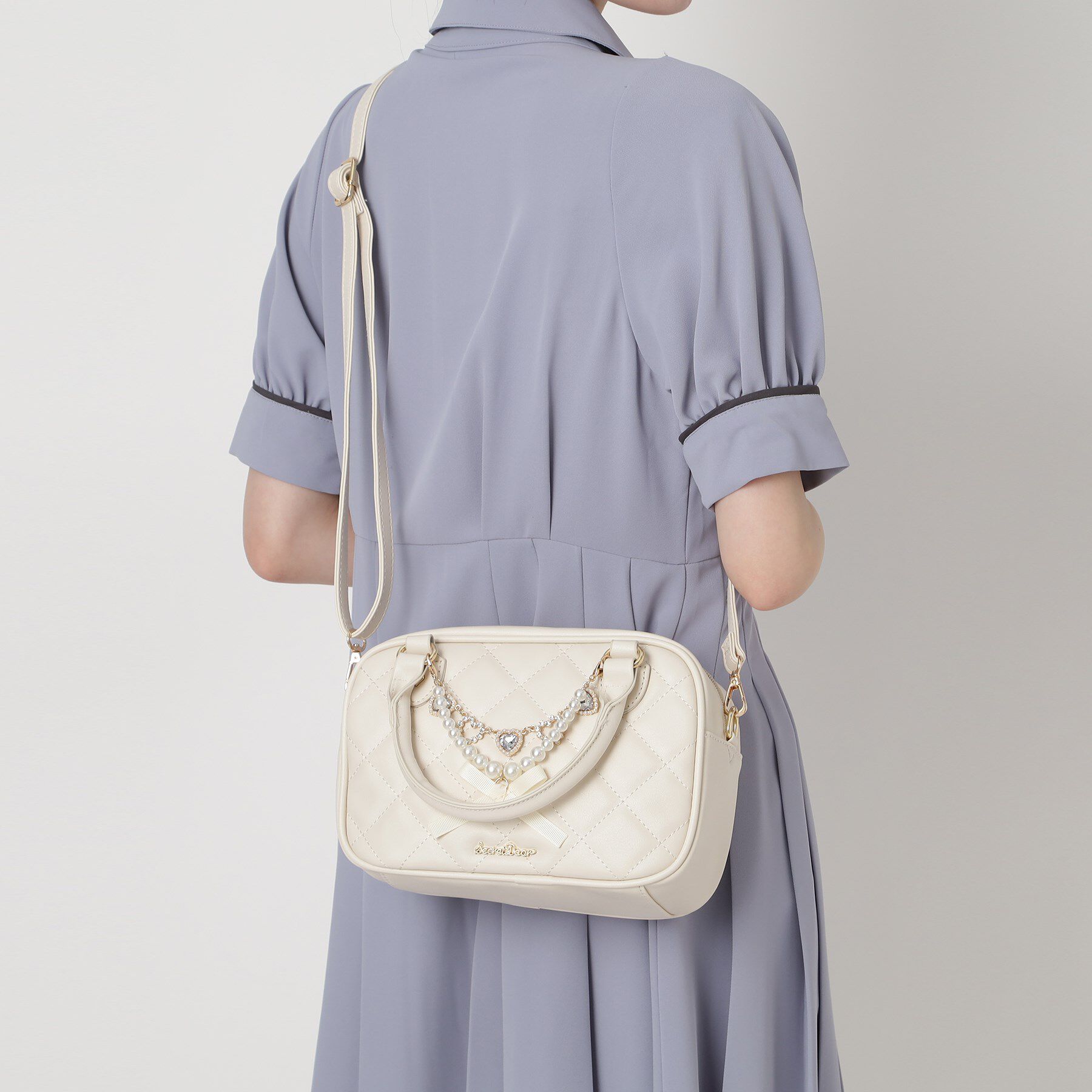 Ober Tashe「バッグチャーム付きキルティング2WAYミニボストンバッグ」|ボストンバッグ|