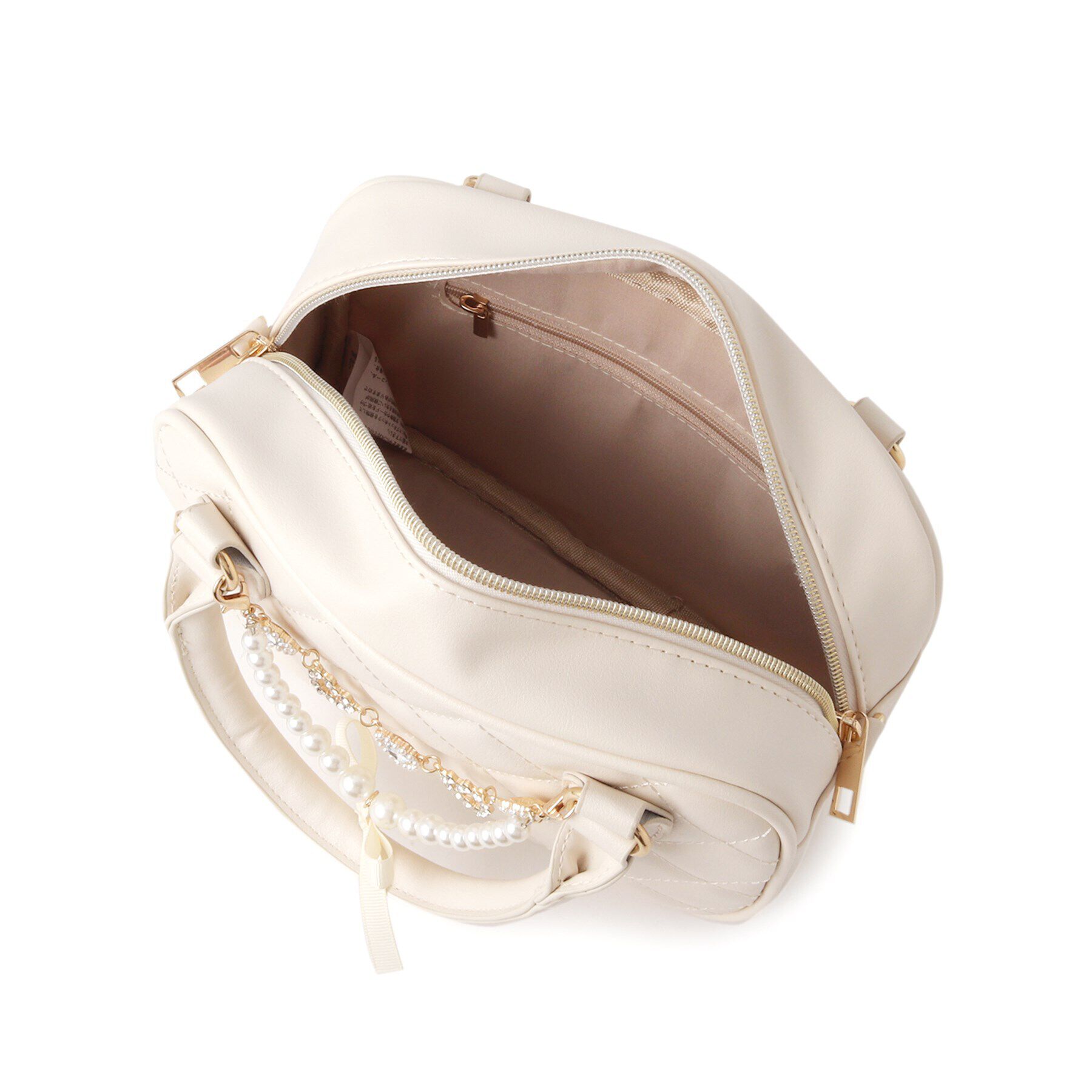 Ober Tashe「バッグチャーム付きキルティング2WAYミニボストンバッグ」|ボストンバッグ|