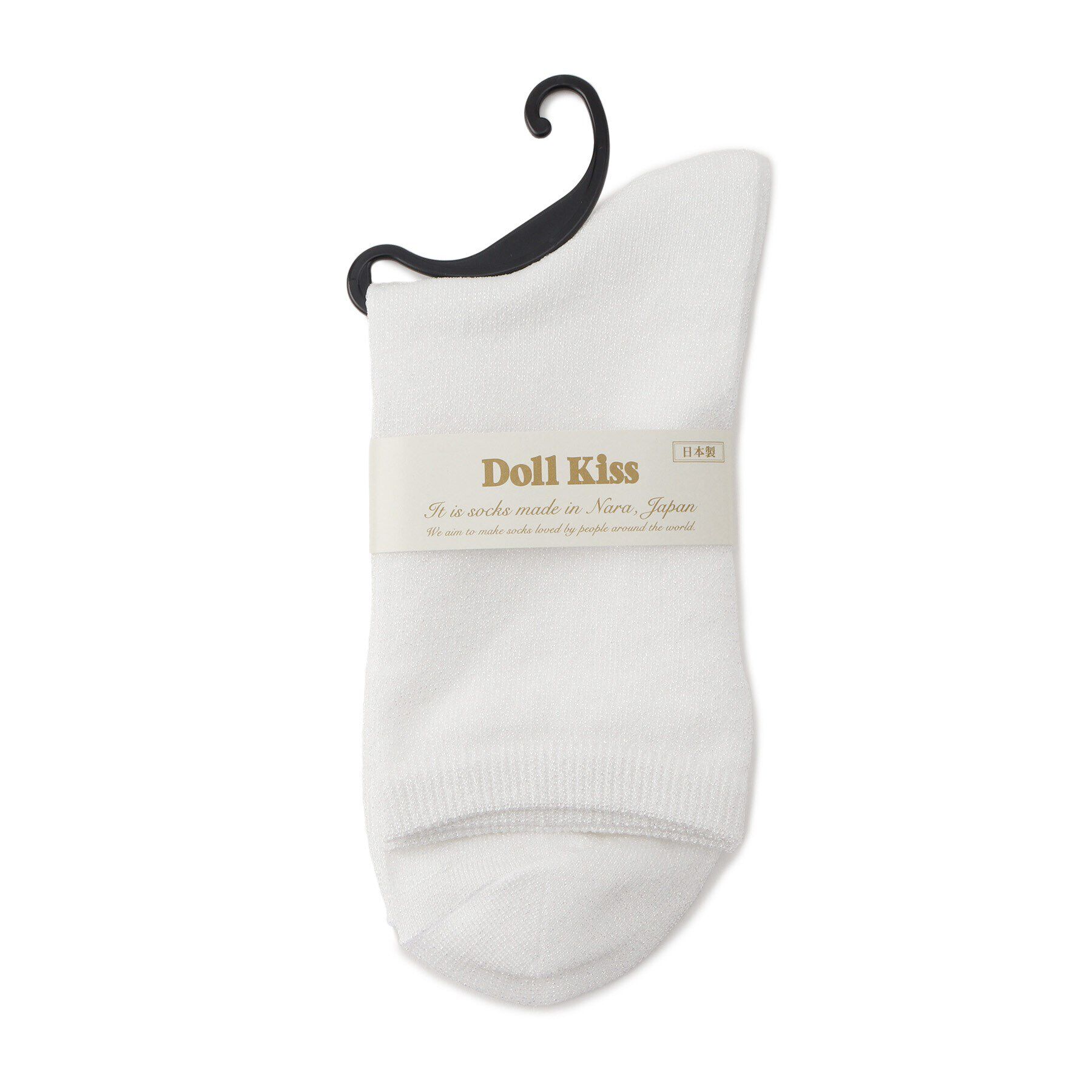 Doll Kiss「【3足組】ラメ無地クルーソックス」|ソックス|ﾎﾜｲﾄ(001)