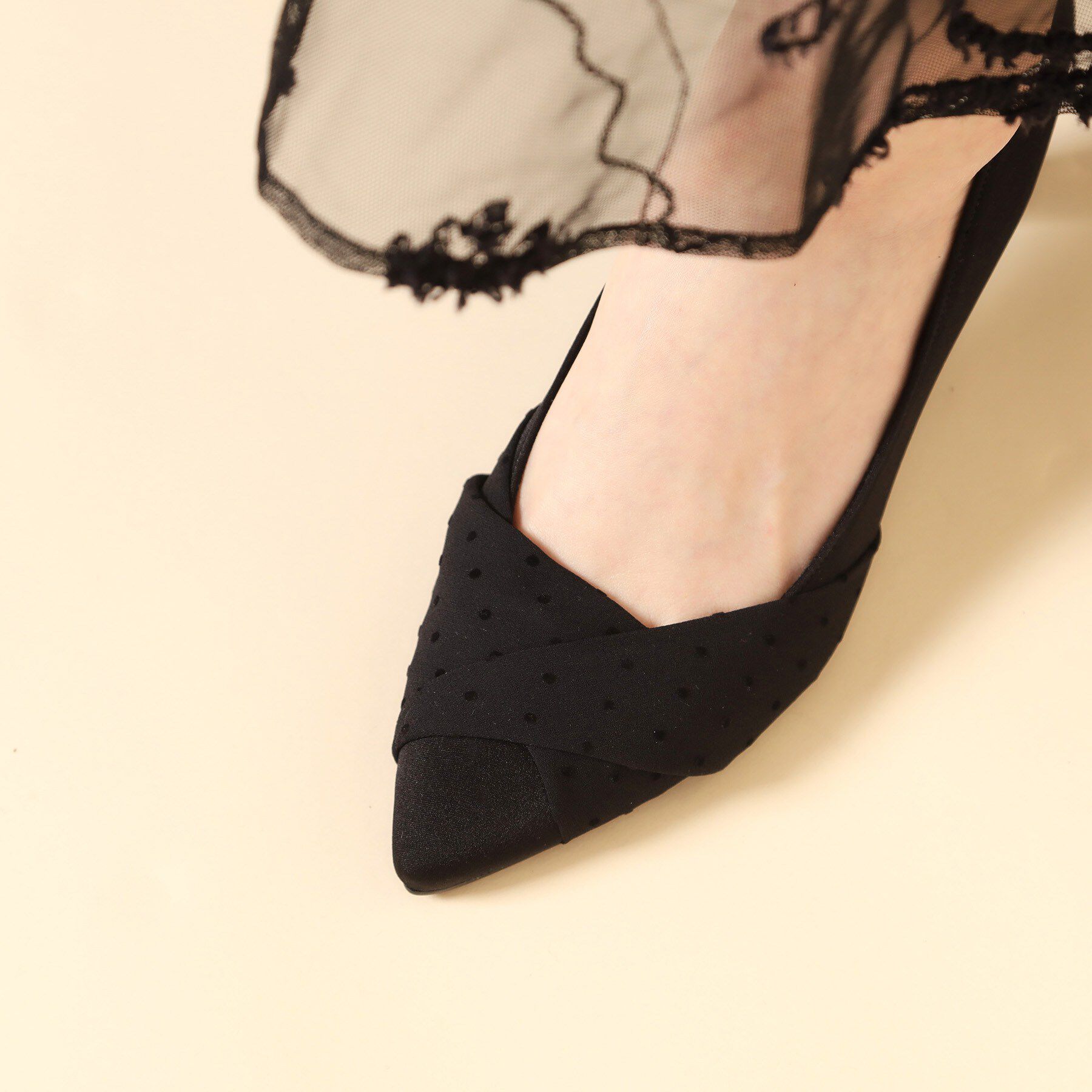 ESPERANZA「【Spring Collection】クロスシフォンリボンパンプス」|パンプス|