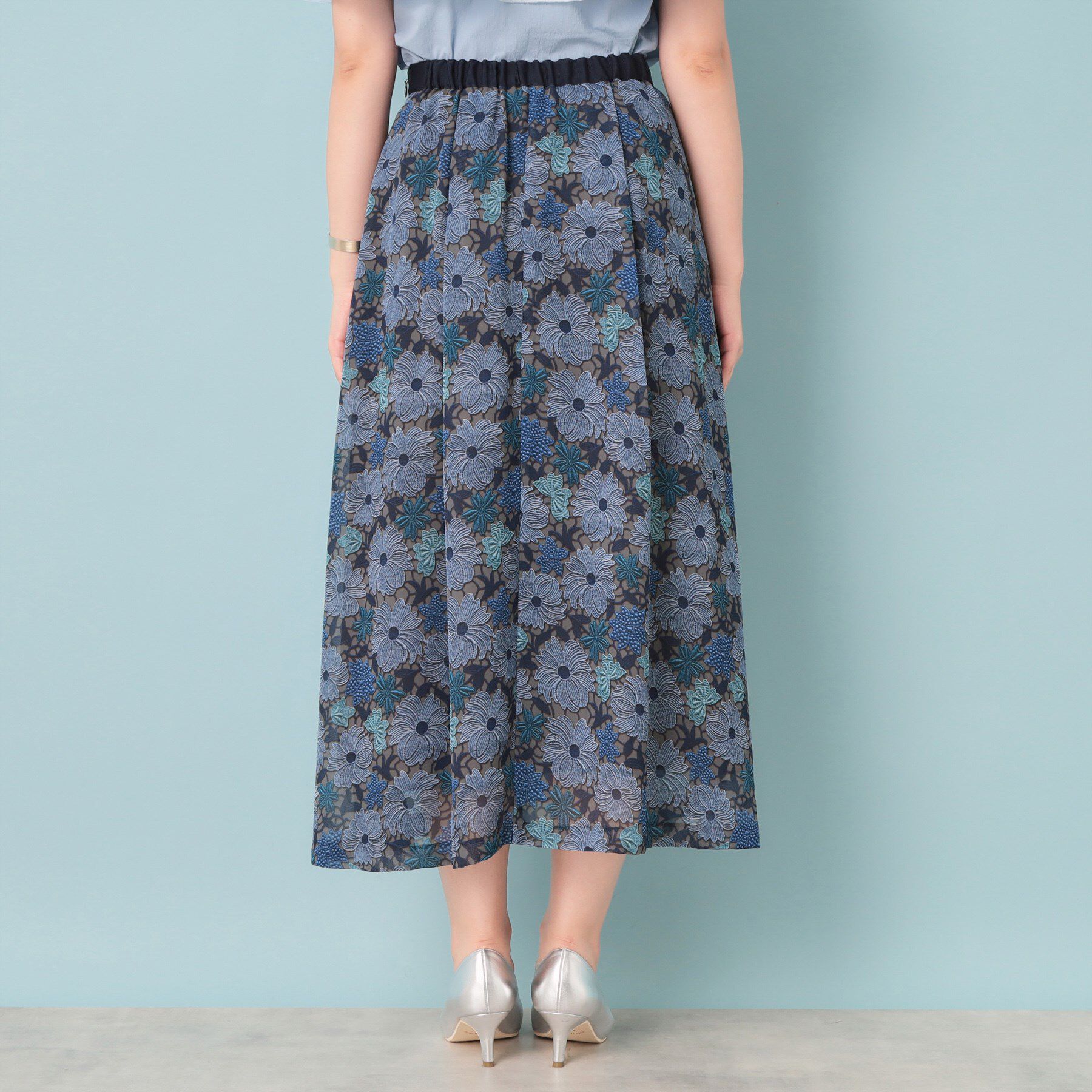 SunaUna「【&yours project／S～L】レース柄フレアスカート」|スカート|