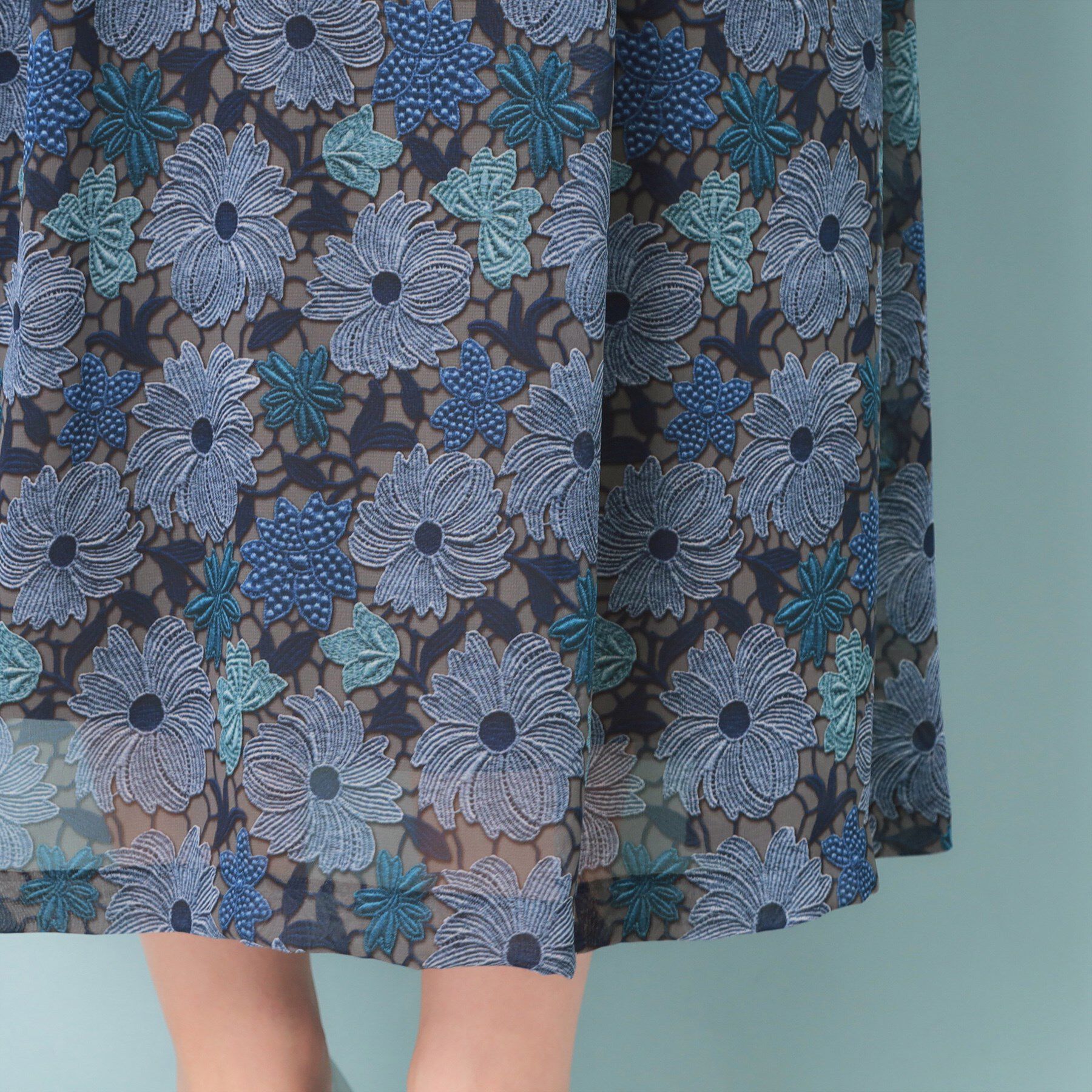 SunaUna「【&yours project／S～L】レース柄フレアスカート」|スカート|