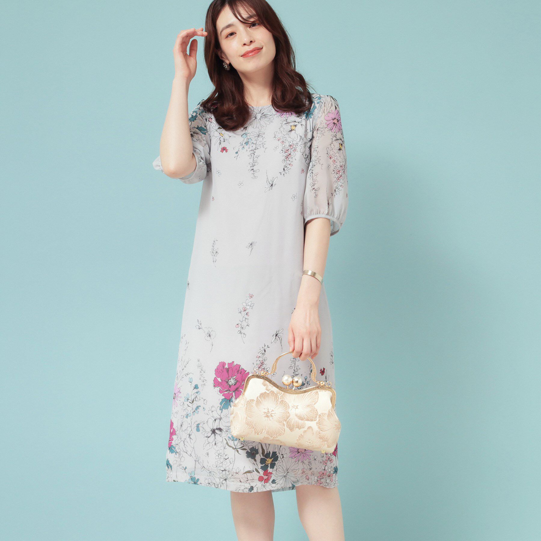 SunaUna「【コスモス／SS～Lサイズ展開】フラワーパネル柄ワンピース」|ワンピース|