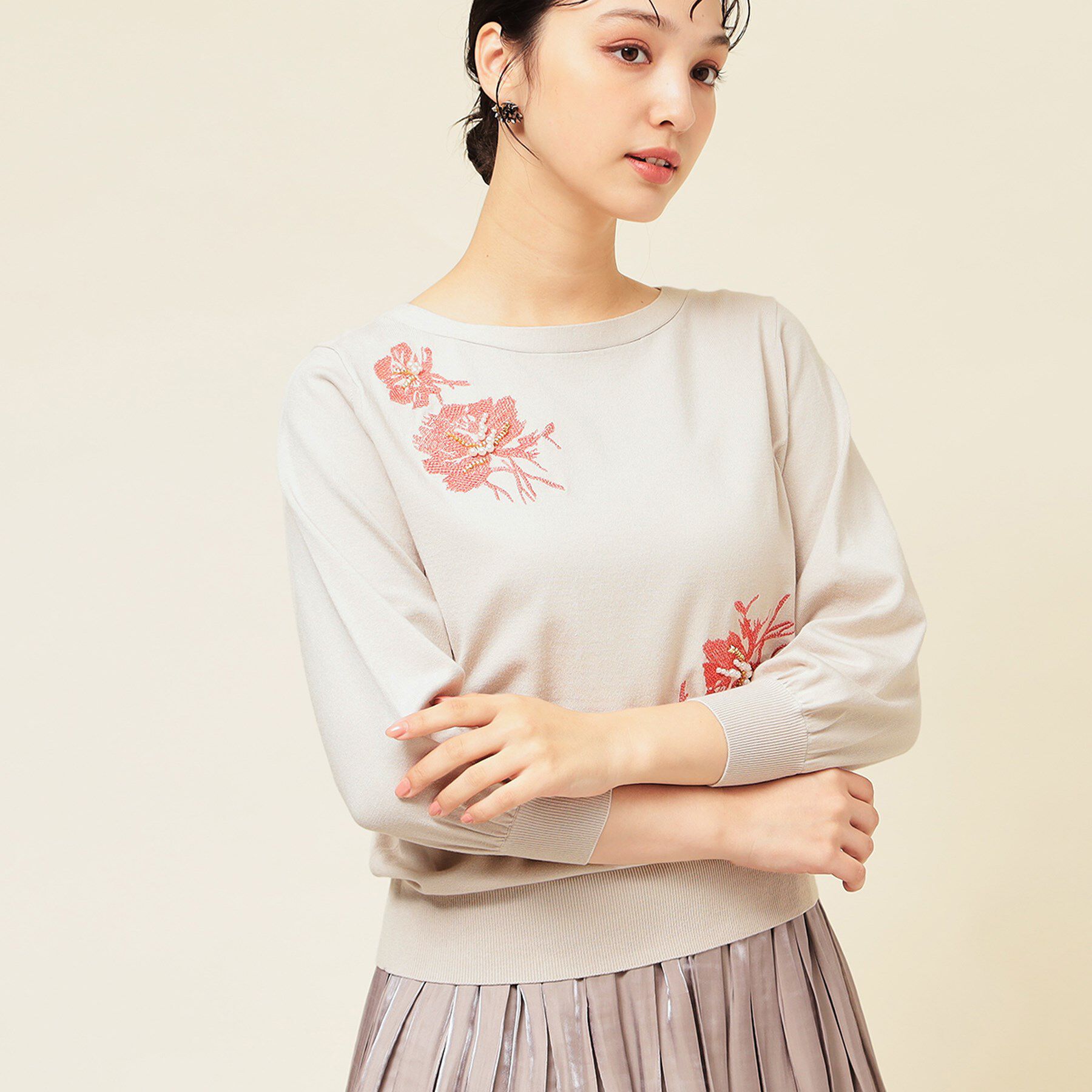 SunaUna「【SS～Lサイズ展開／手刺繍】クラフトニット」|ニット・セーター|