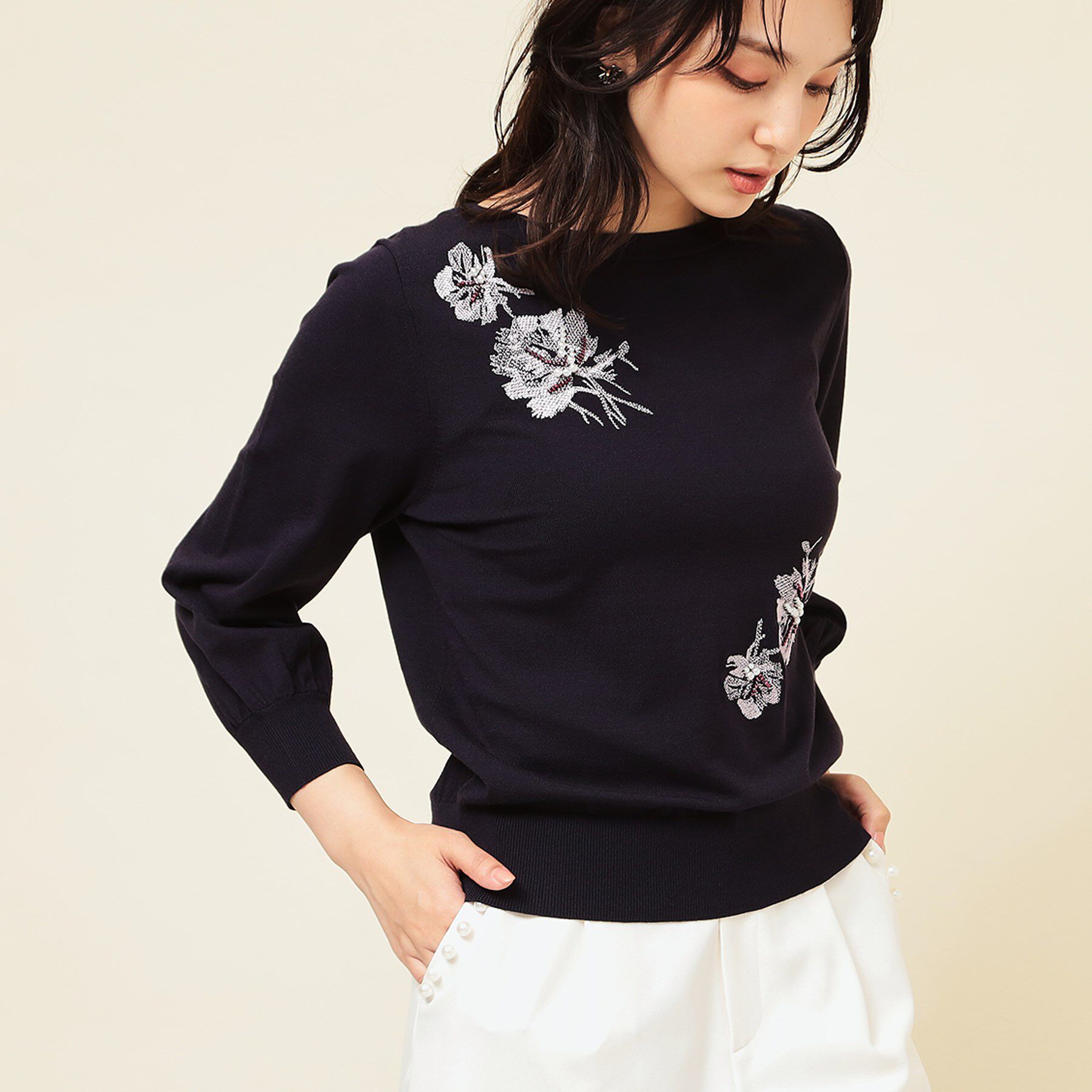 SunaUna「【SS～Lサイズ展開／手刺繍】クラフトニット」|ニット・セーター|