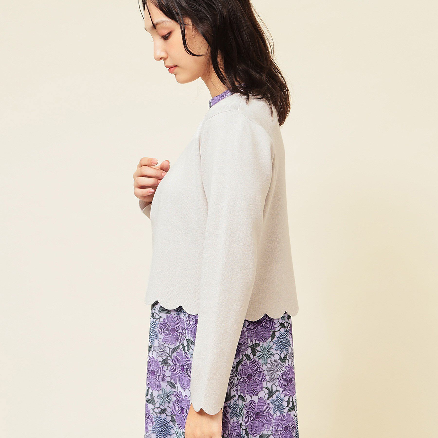 SunaUna「【4色展開／定番】スカラップボレロ」|カーディガン|