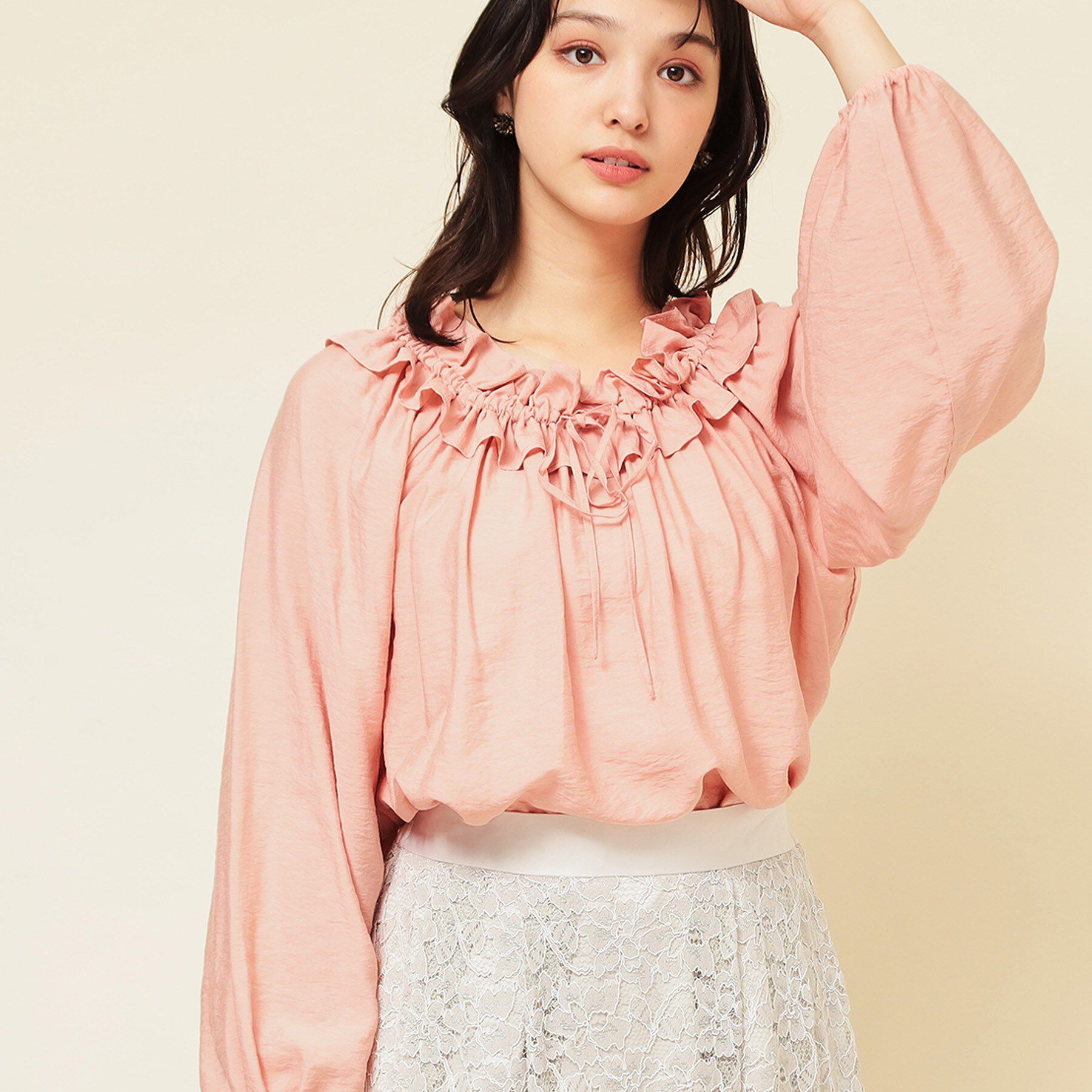 SunaUna「【衿フリル／衿調節可】リボンブラウス」|シャツ・ブラウス|