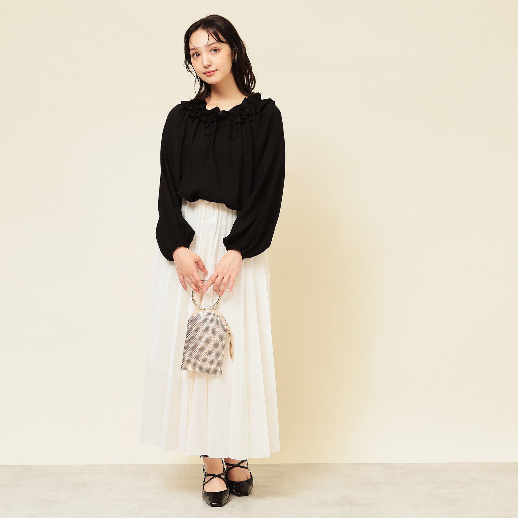 SunaUna「【衿フリル／衿調節可】リボンブラウス」|シャツ・ブラウス|